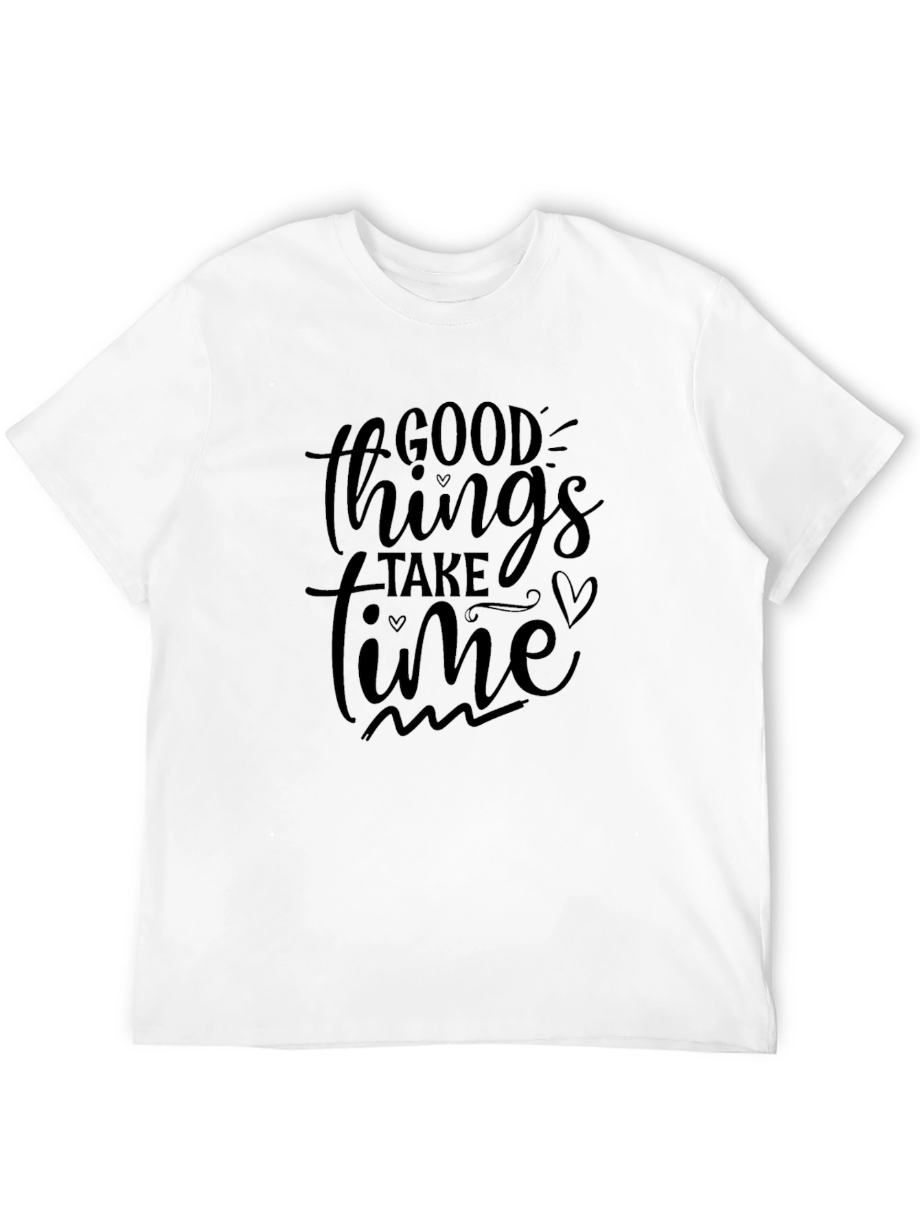 Black Good Things Take Time Graphic Tee view 12