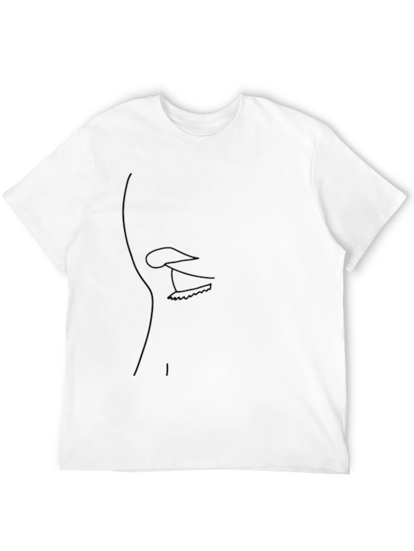 Black Minimalist Face Line Art Black T-Shirt view 12