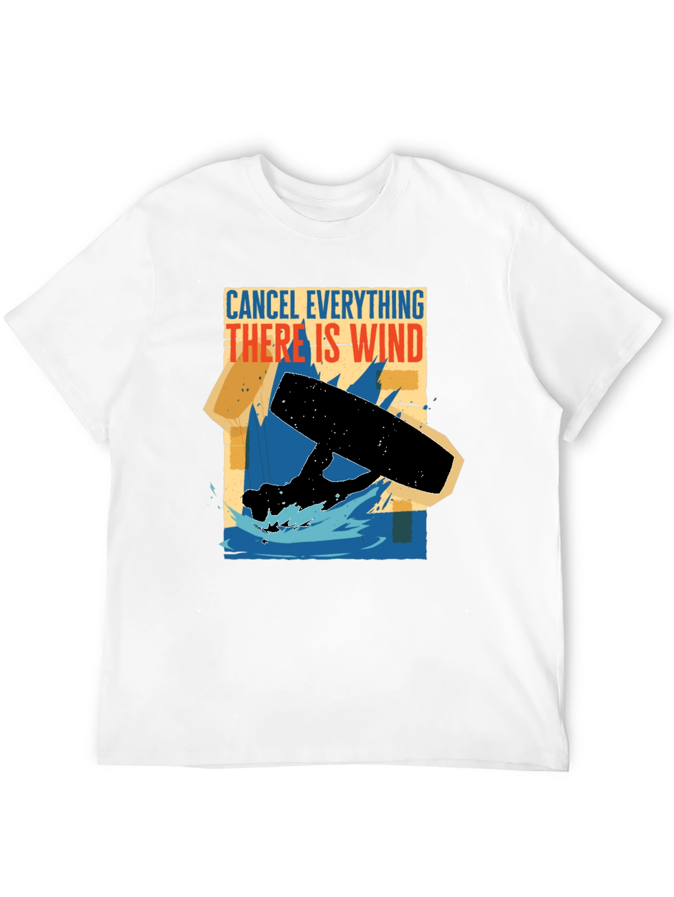 Black Cancel Everything Wind T-Shirt - Kitesurfing Apparel view 12