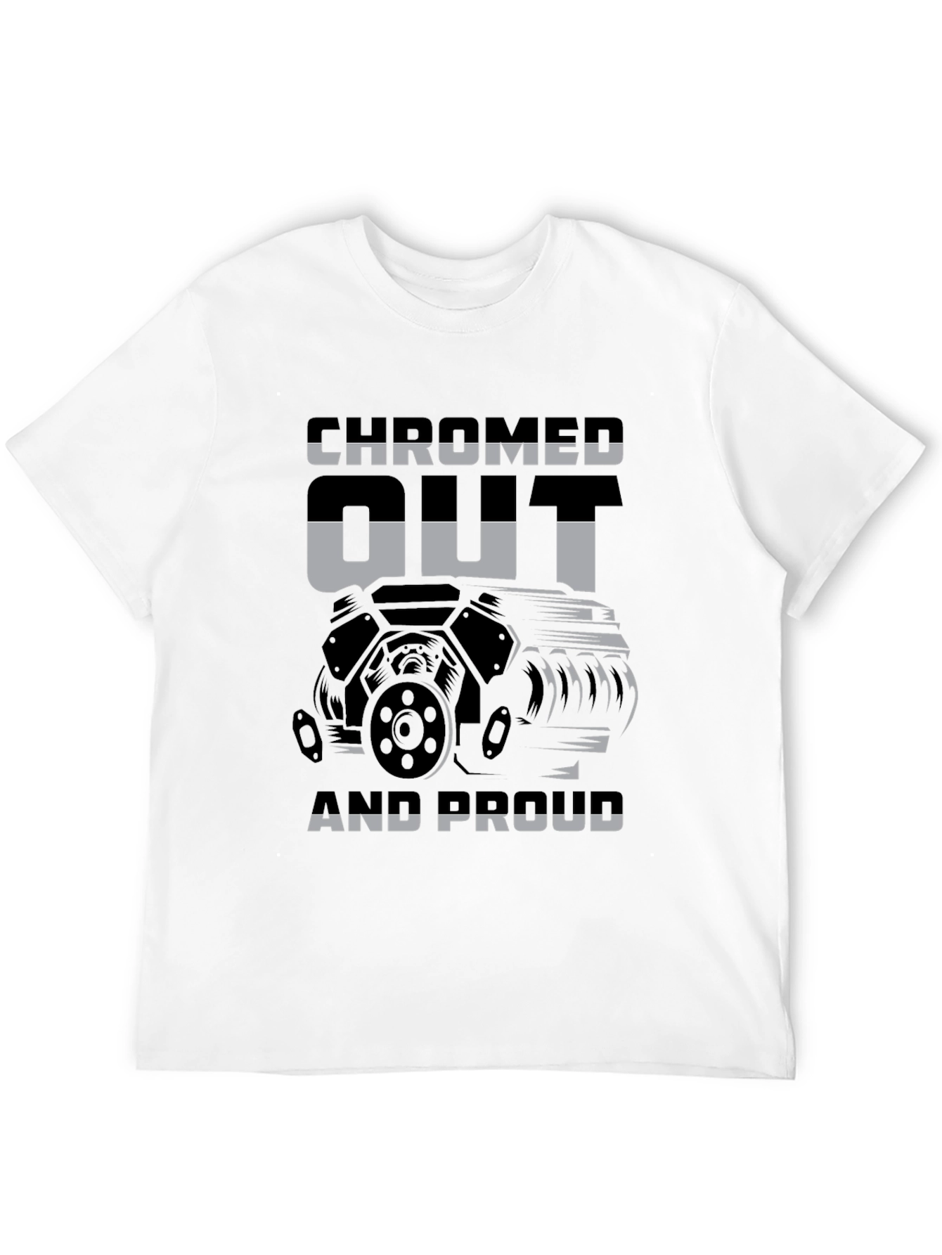 Black Chromed Out and Proud Graphic T-Shirt view 12