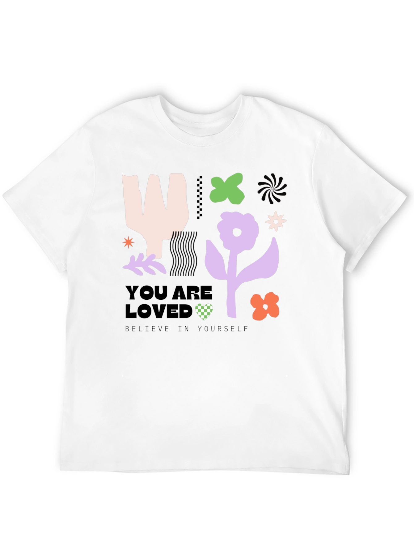 Black You are Loved Graphic Tee - Abstract Design view 12