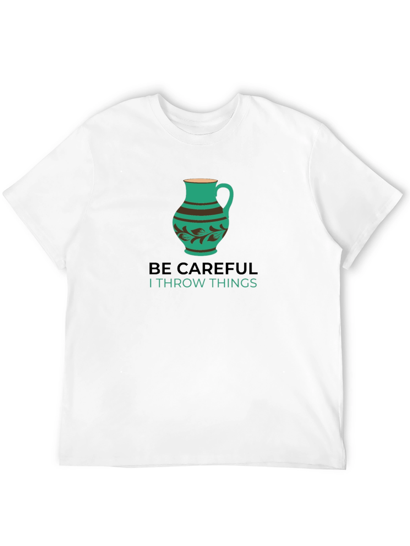 Black Be Careful Throwing Things T-Shirt view 12