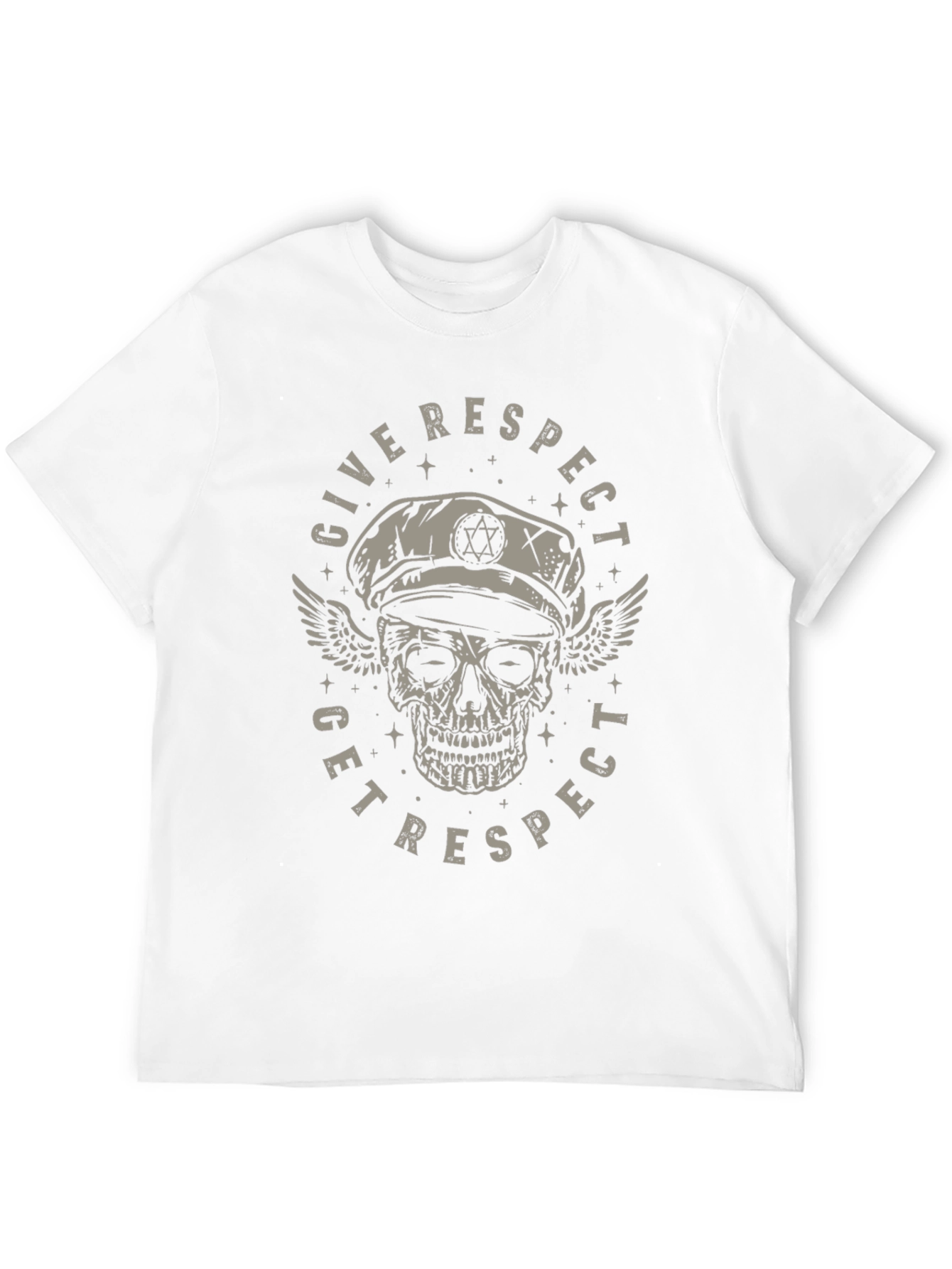 Black Give Respect Get Respect Skull Graphic Tee - Black view 12