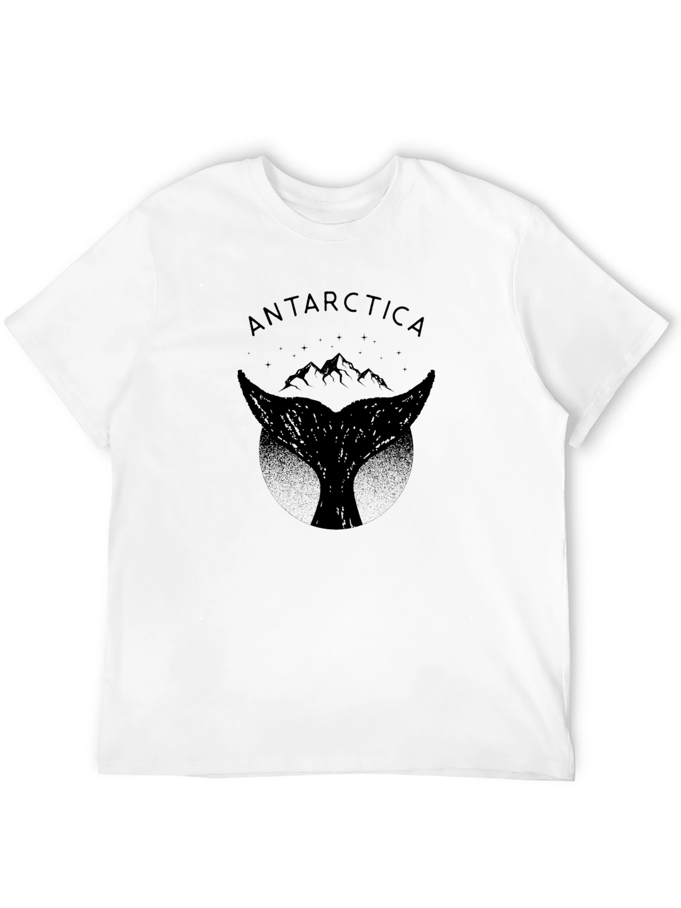 Black Antarctica Whale Tail Graphic T-Shirt - Black view 12