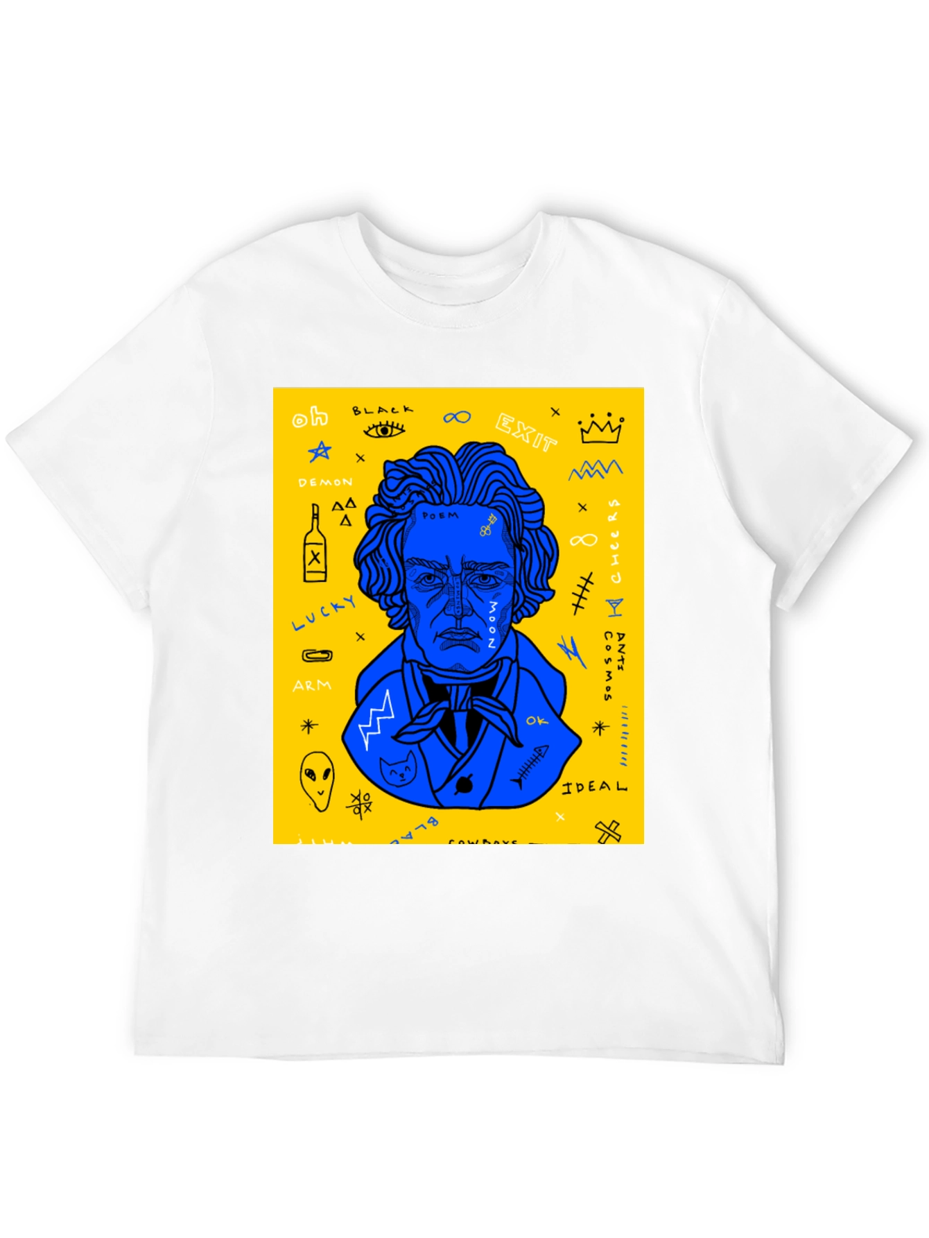 Black Abstract Art Graphic Print T-Shirt view 12