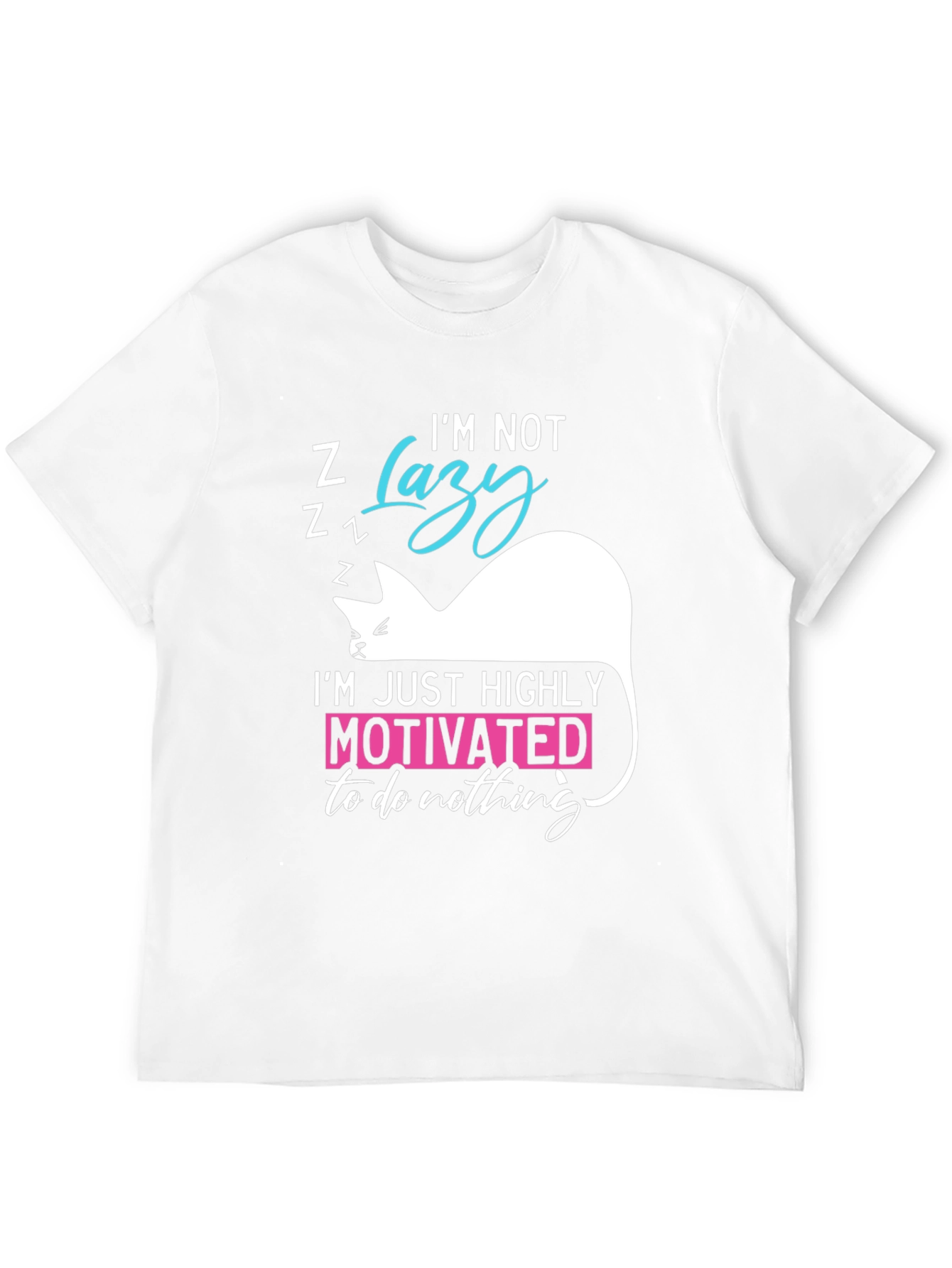 Black Funny Cat Lazy Motivation T-Shirt view 12