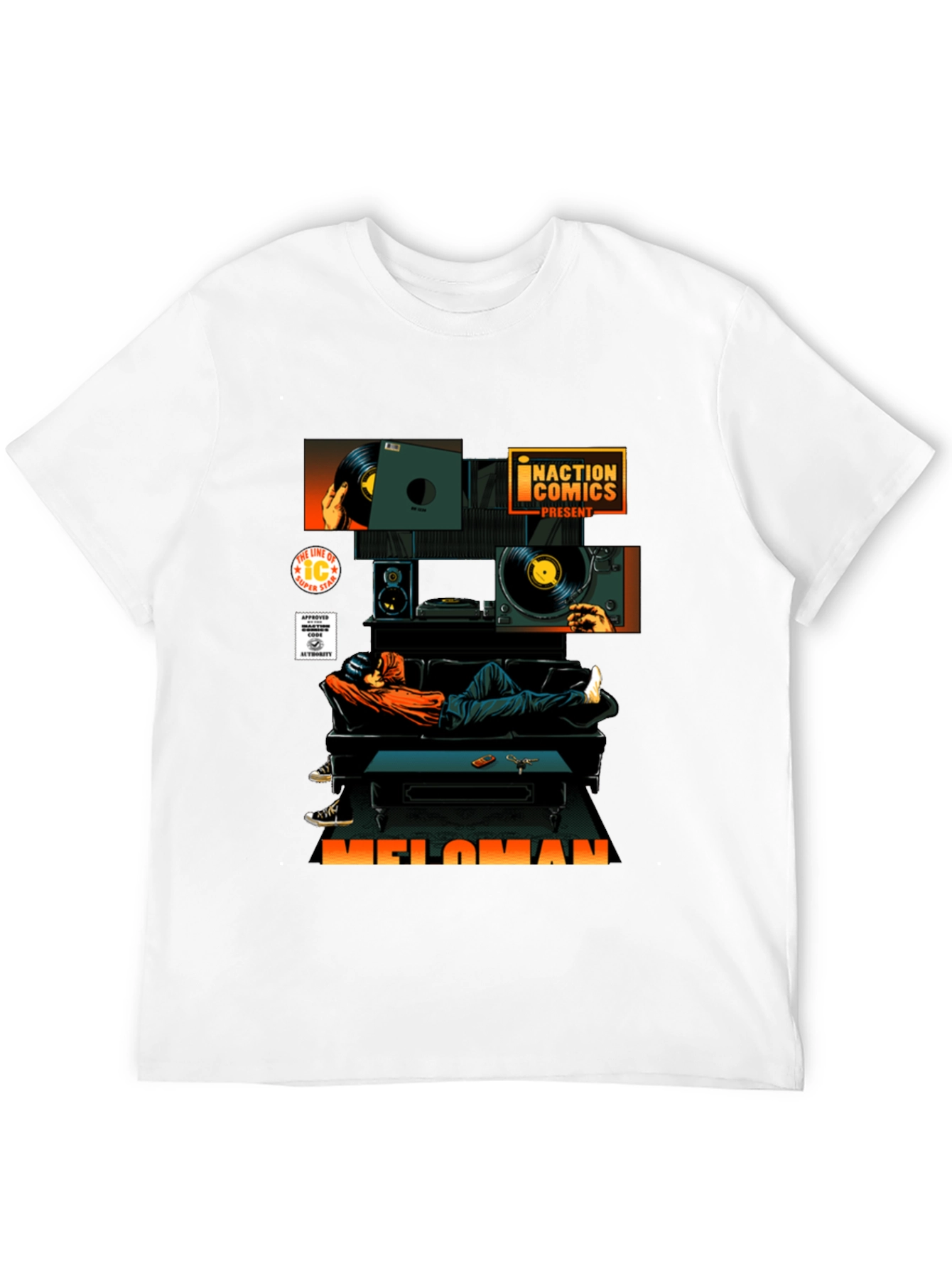 Black Meloman Graphic T-Shirt - Black Cotton Tee view 12