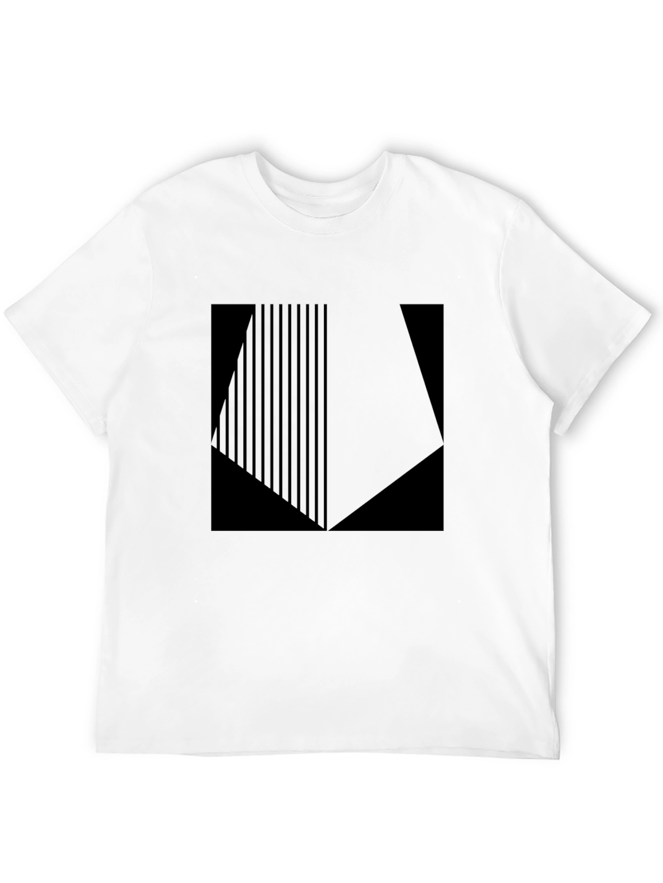 Black Geometric Graphic Print Black T-Shirt view 12