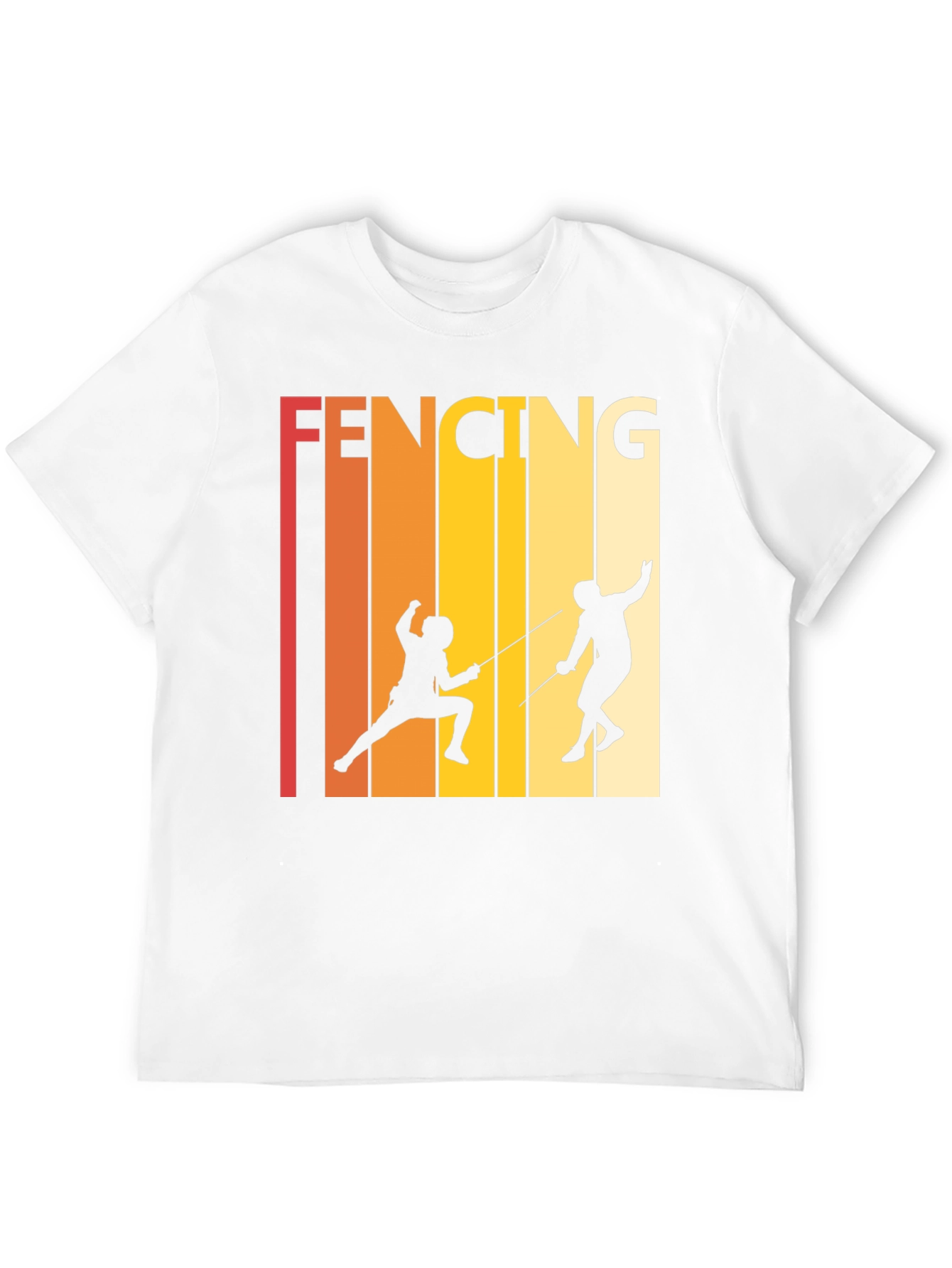 Black Retro Fencing T-Shirt - Black Cotton Tee view 12