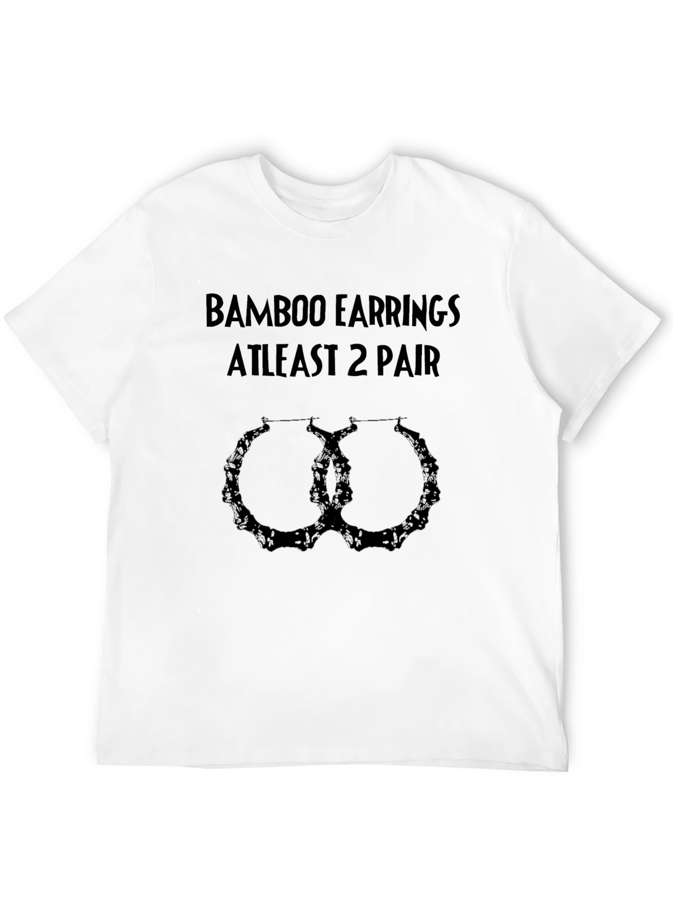 Black Bamboo Earrings At Least 2 Pair Black Graphic Tee view 12
