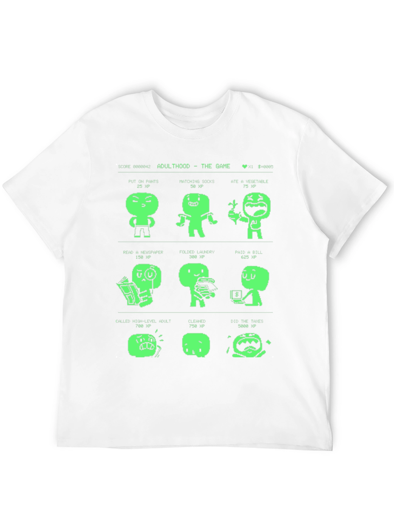 Black Adulthood Game Level Up Black T-Shirt view 12