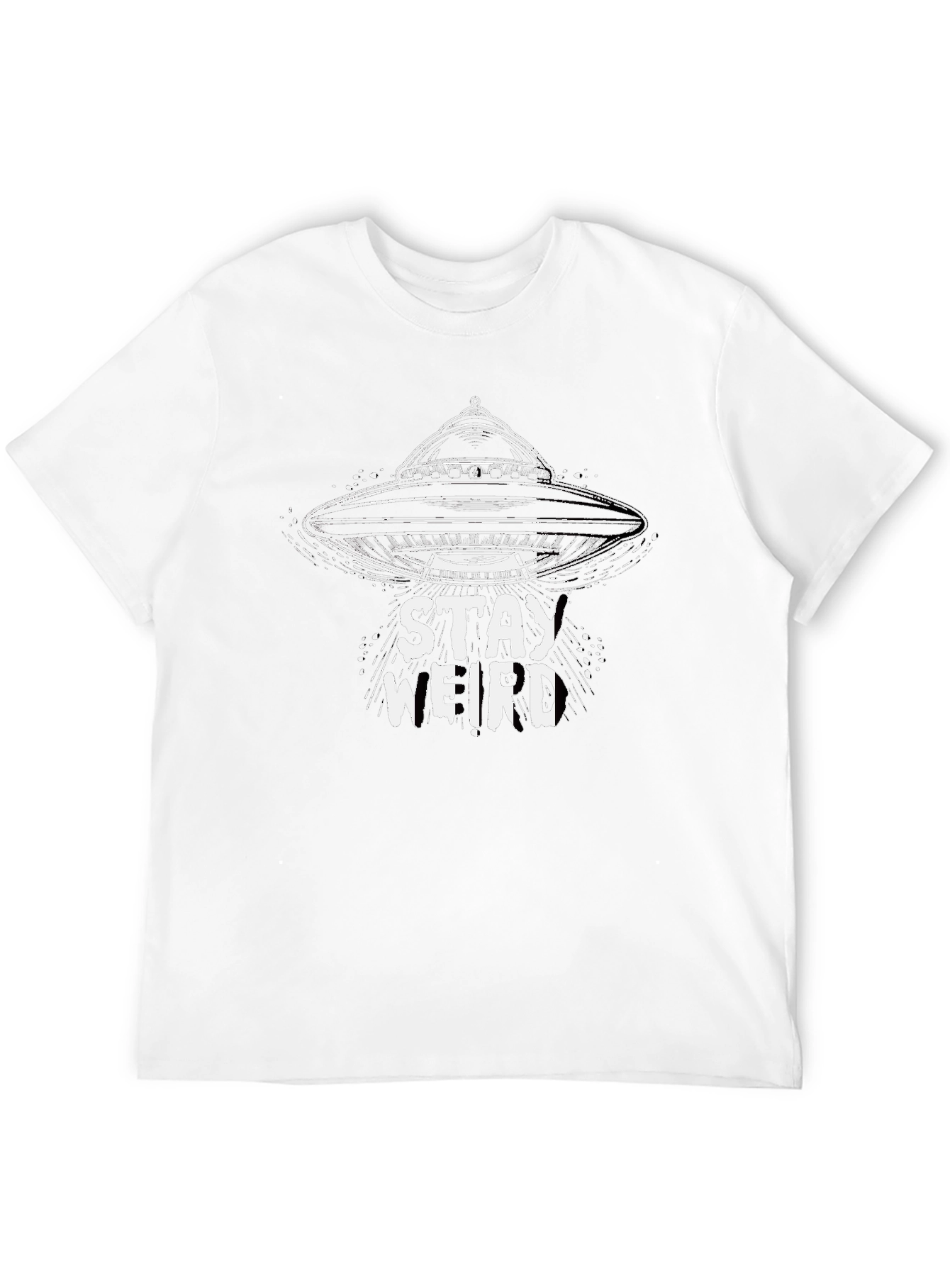 Black Stay Weird UFO Graphic Tee - Black view 12