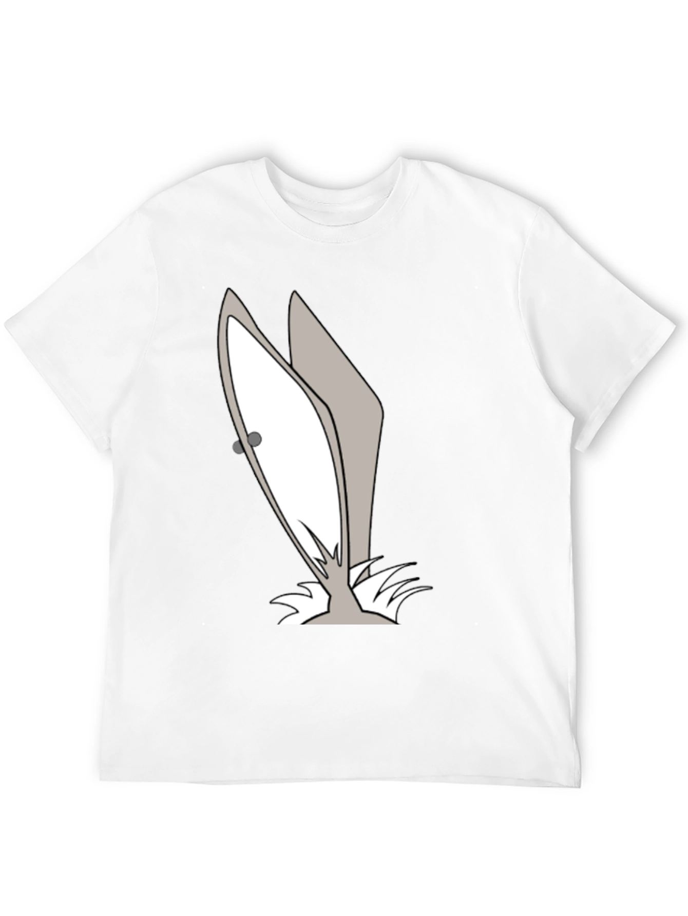 Black Funny Cartoon Bunny Ears Graphic Tee view 12