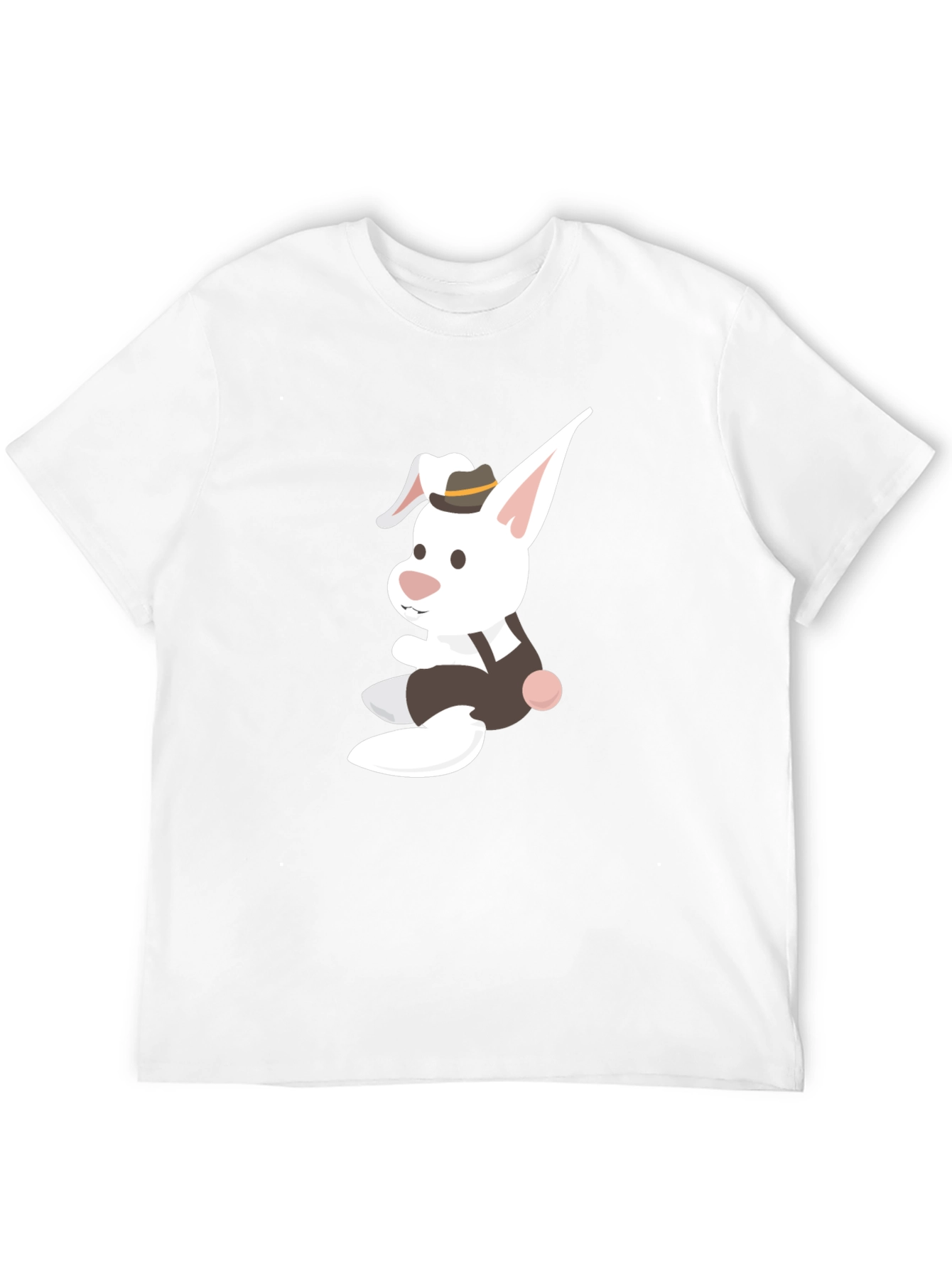 Black Whimsical Bunny Graphic Tee - Black Casual Shirt view 12