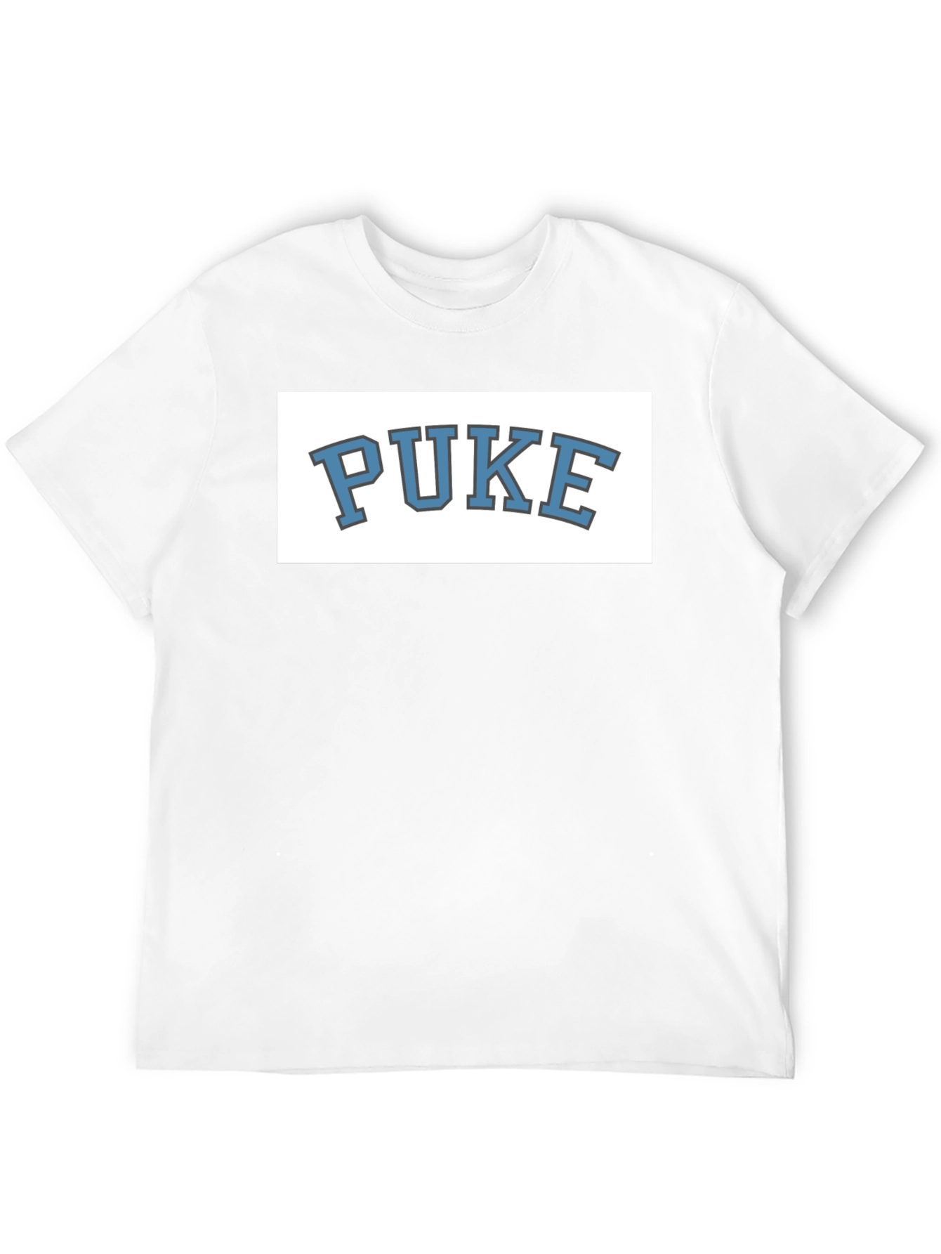 Black PUKE Graphic Tee - Novelty College Style T-Shirt view 12