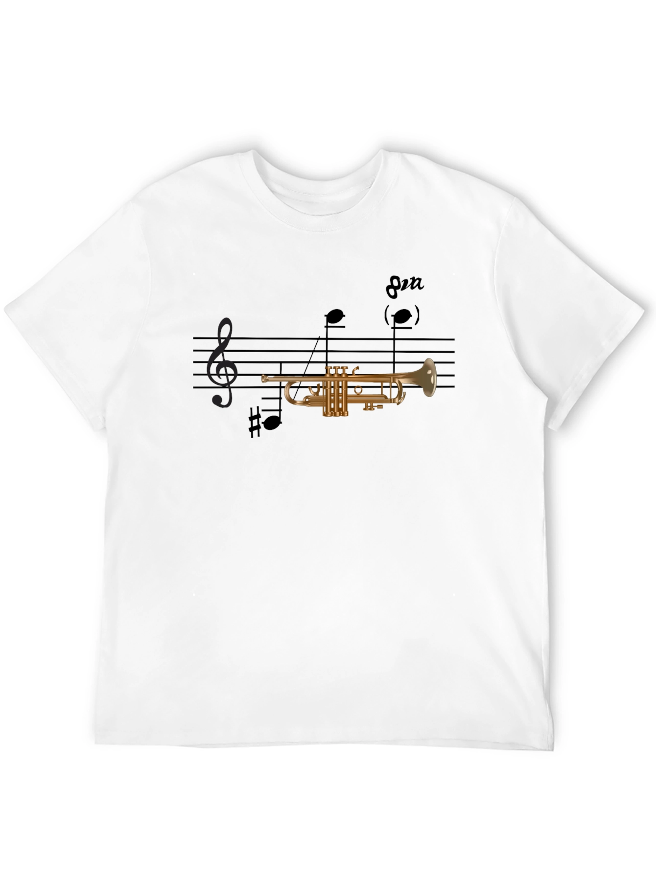 Black Musical Trumpet Graphic T-Shirt view 12