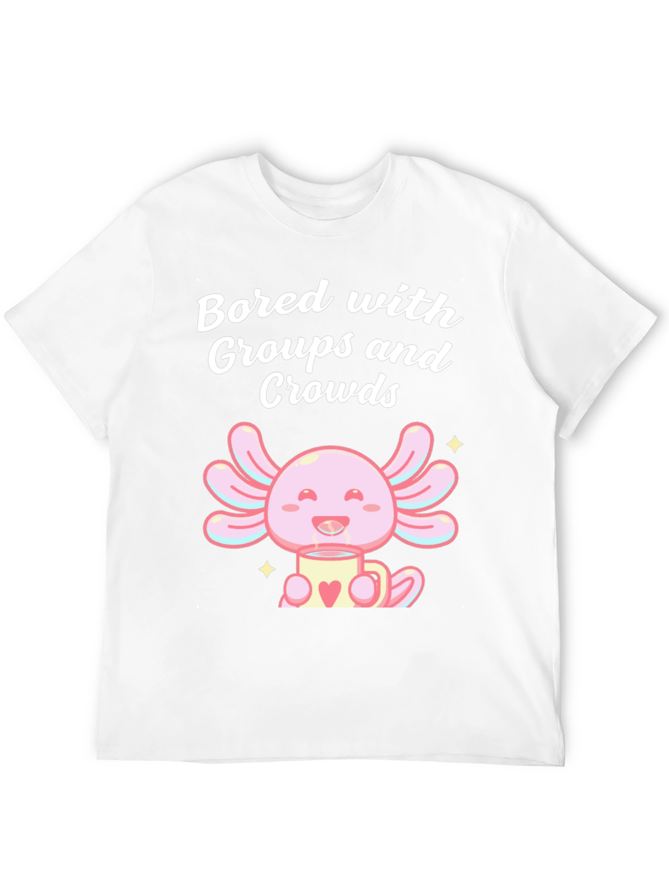 Black Bored Axolotl T-Shirt - Introvert Humor view 12