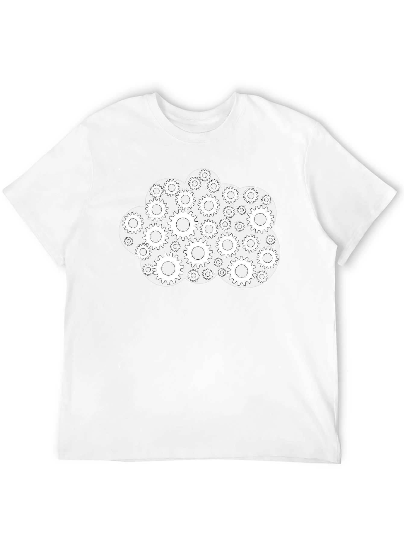 Black Gear Cloud Graphic Tee - Stylish Black Cotton T-Shirt view 12