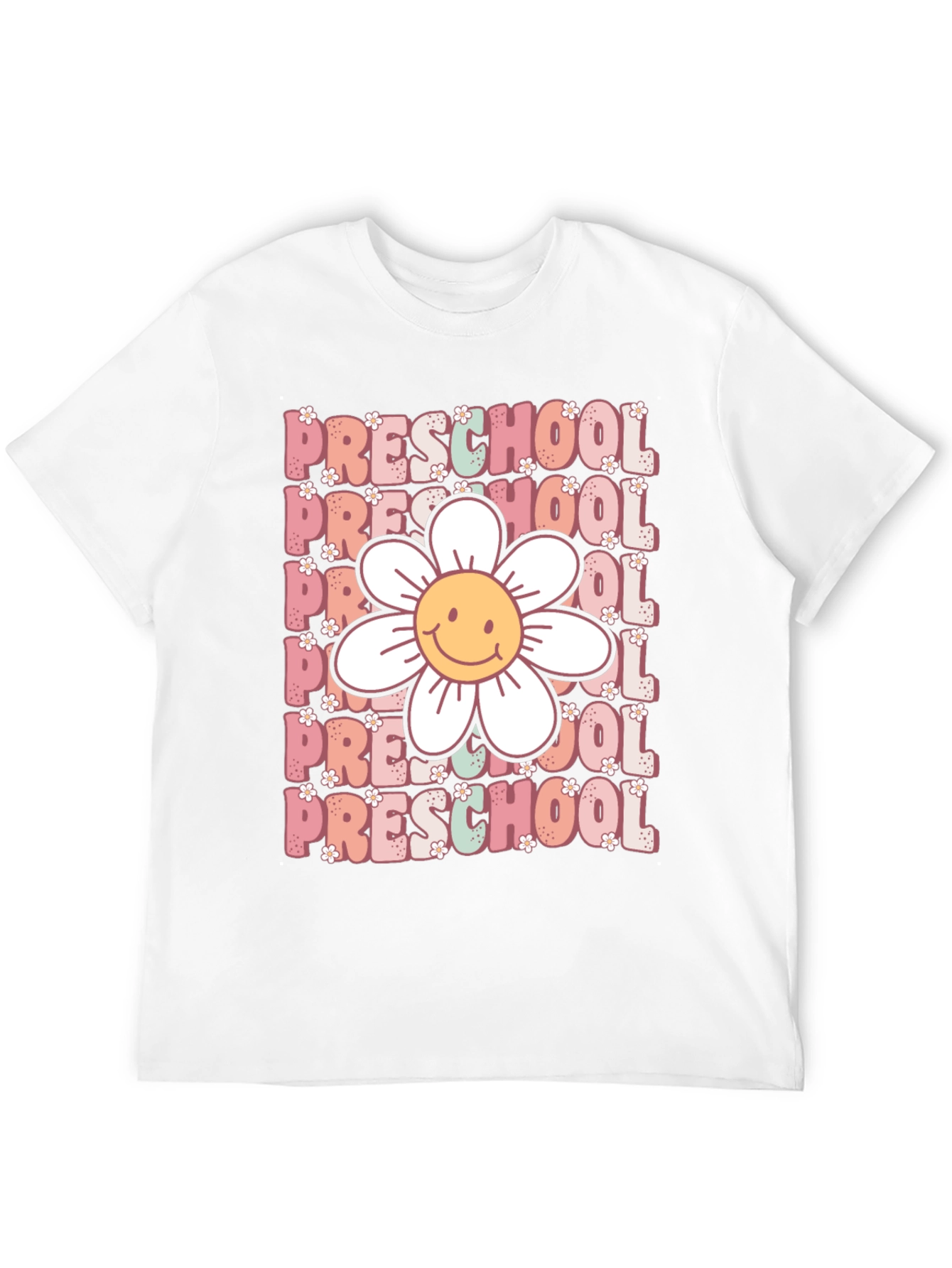Black Preschool Teacher T-Shirt - Floral Graphic view 12