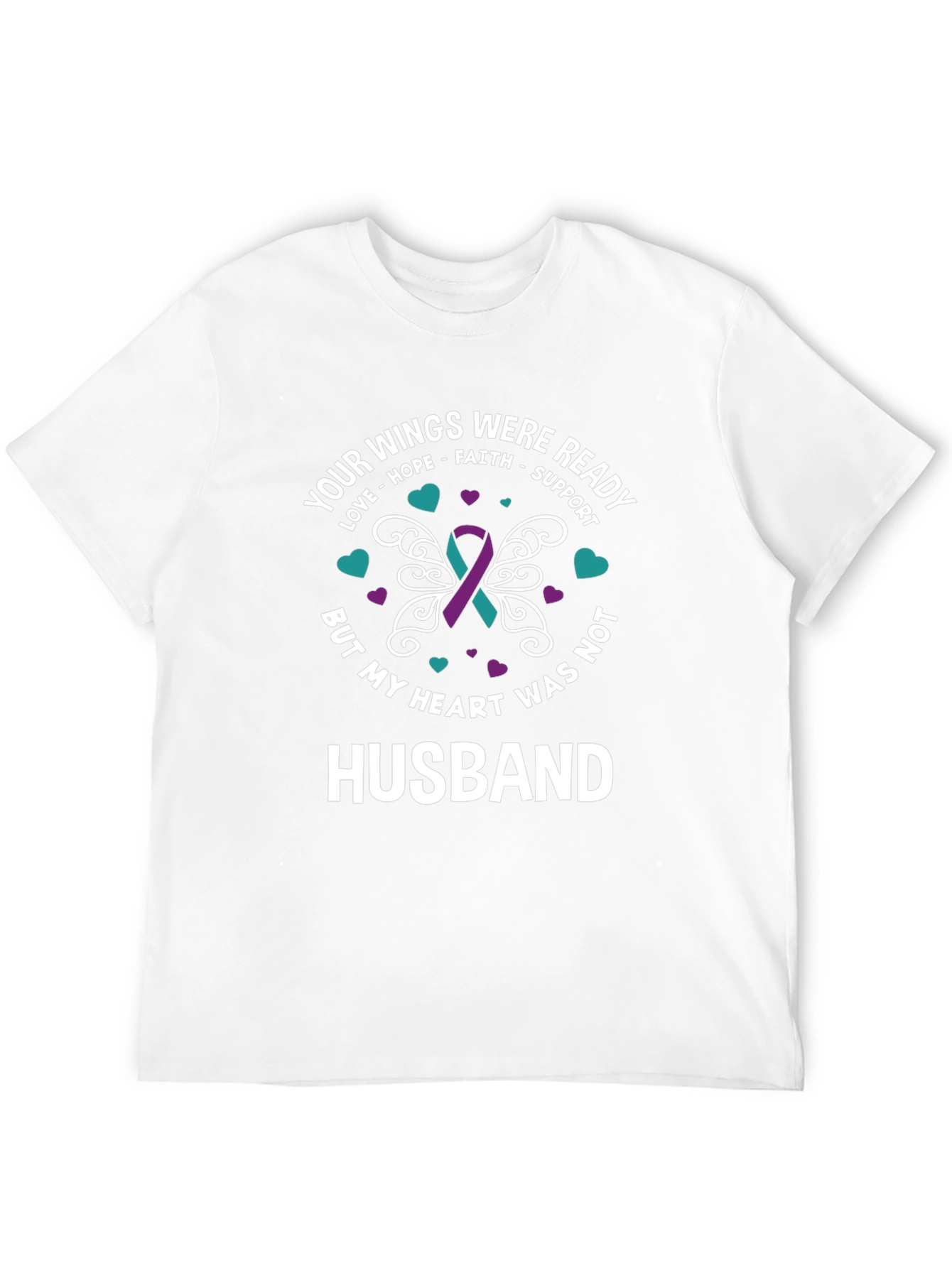 Black Husband Memorial T-Shirt - Wings Were Ready view 12