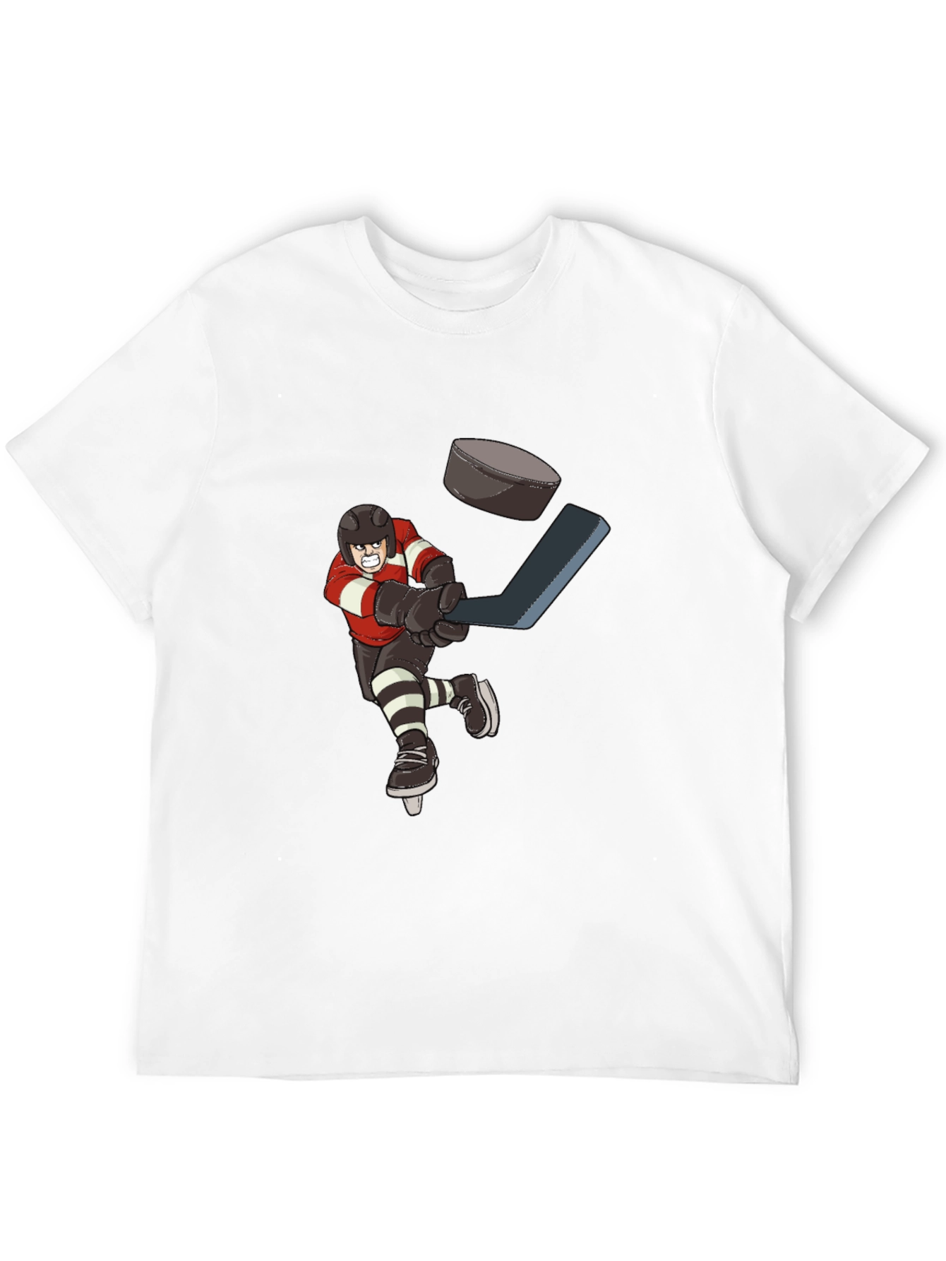 Black Hockey Player T-Shirt view 12