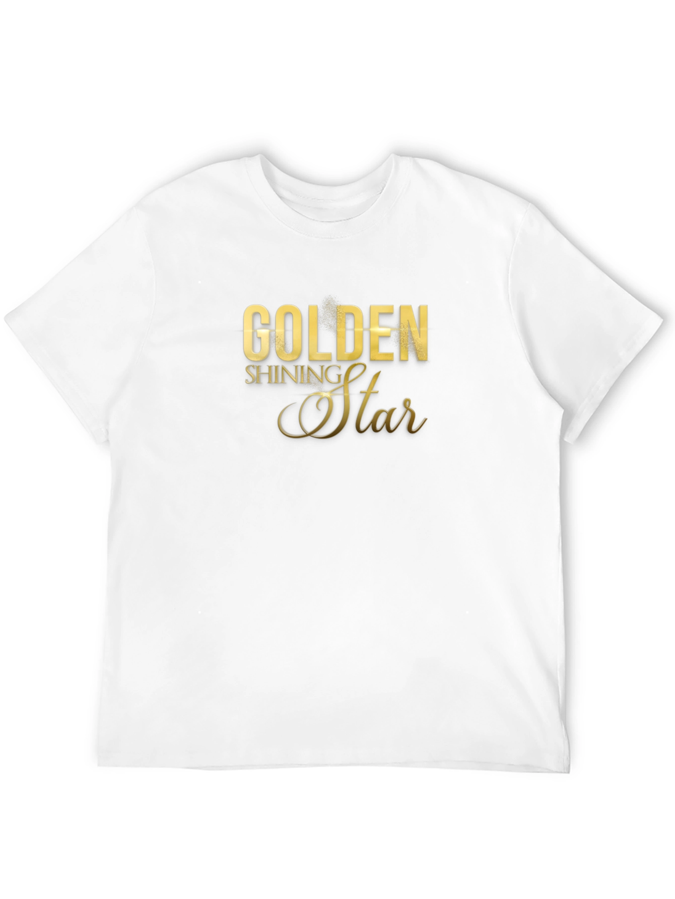Black Golden Shining Star Graphic T-Shirt view 12