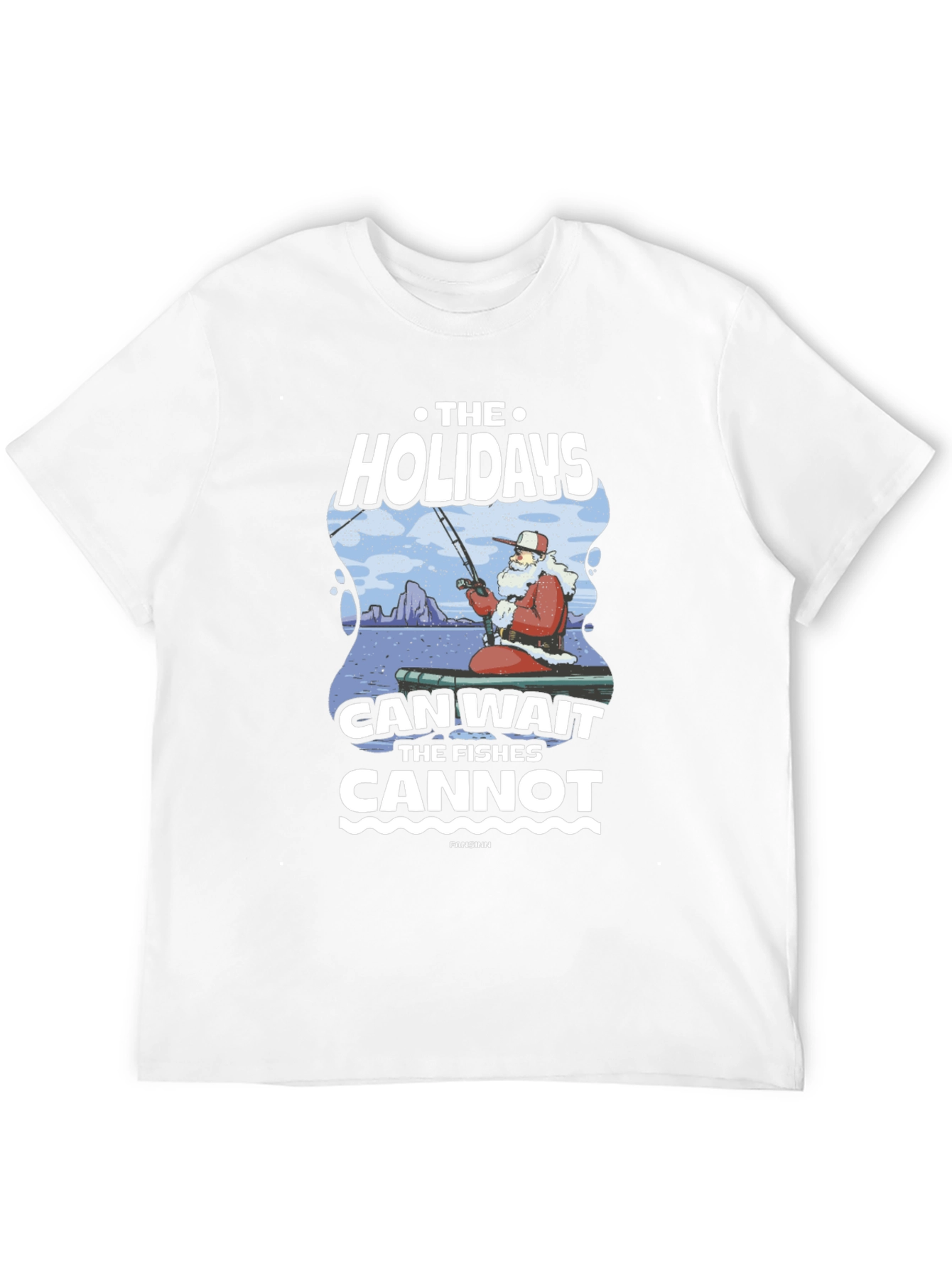 Black Holiday Fishing Graphic T-Shirt view 12