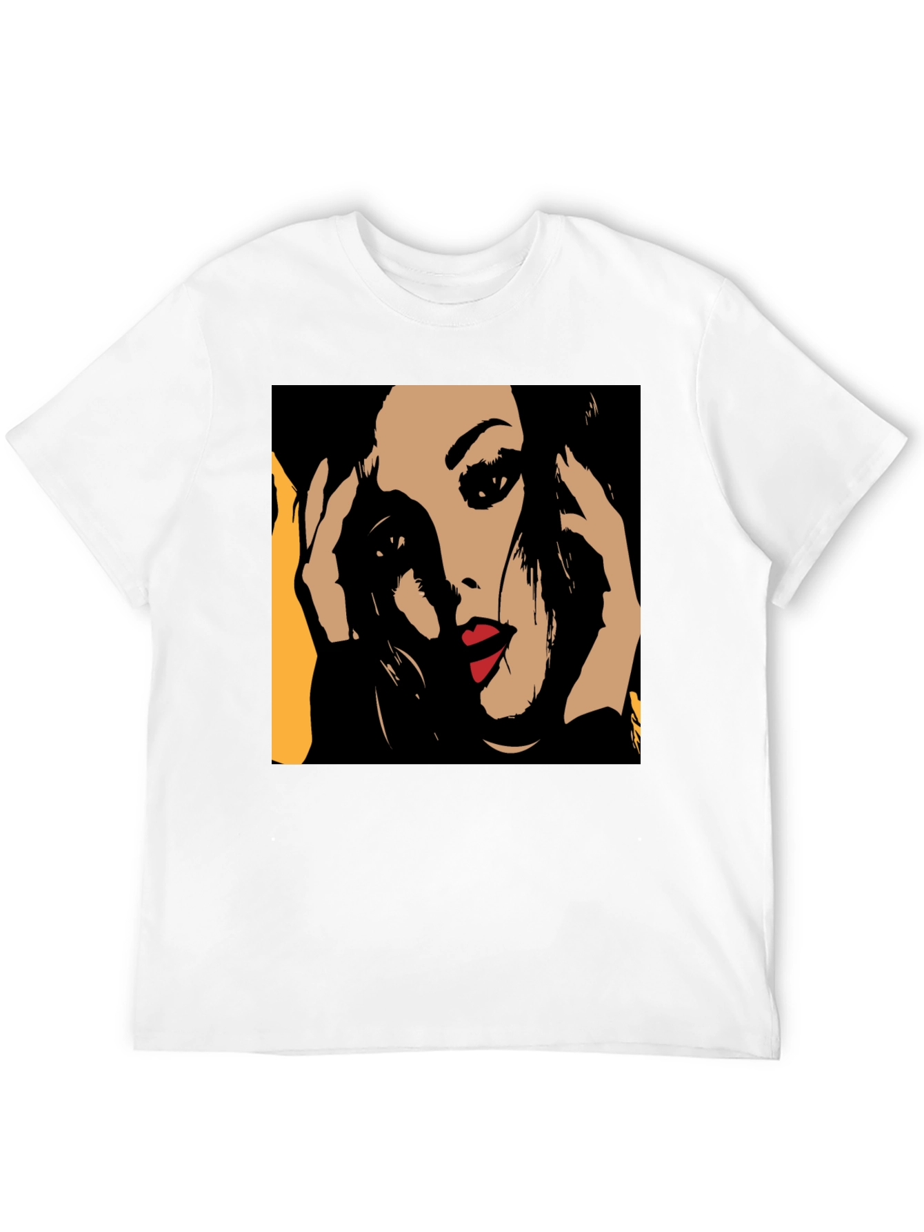 Black Pop Art Woman Graphic Black T-Shirt view 12