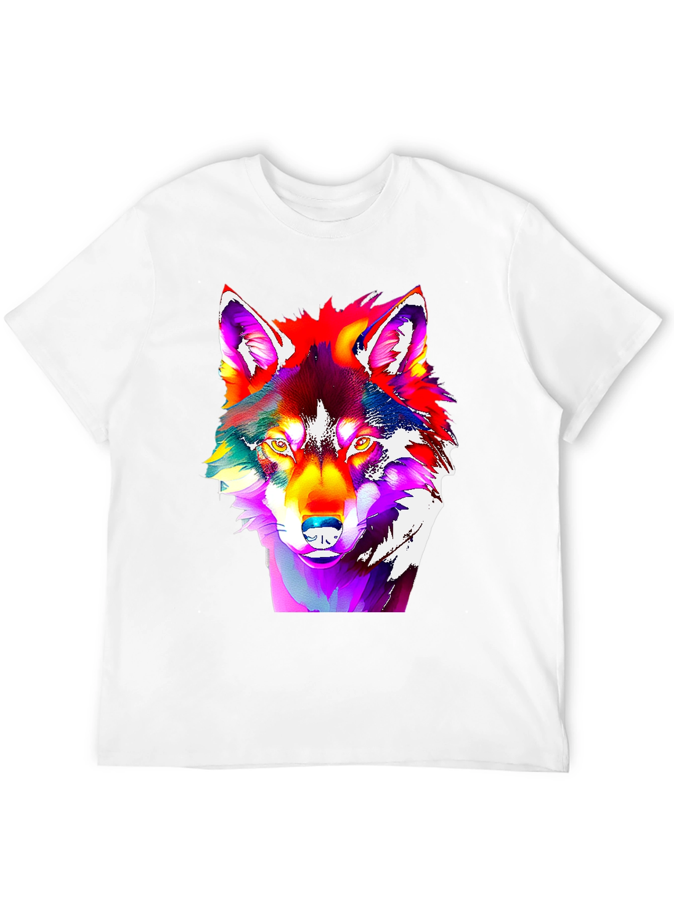 Black Vivid Wolf Graphic Tee - Bold Art Print view 12