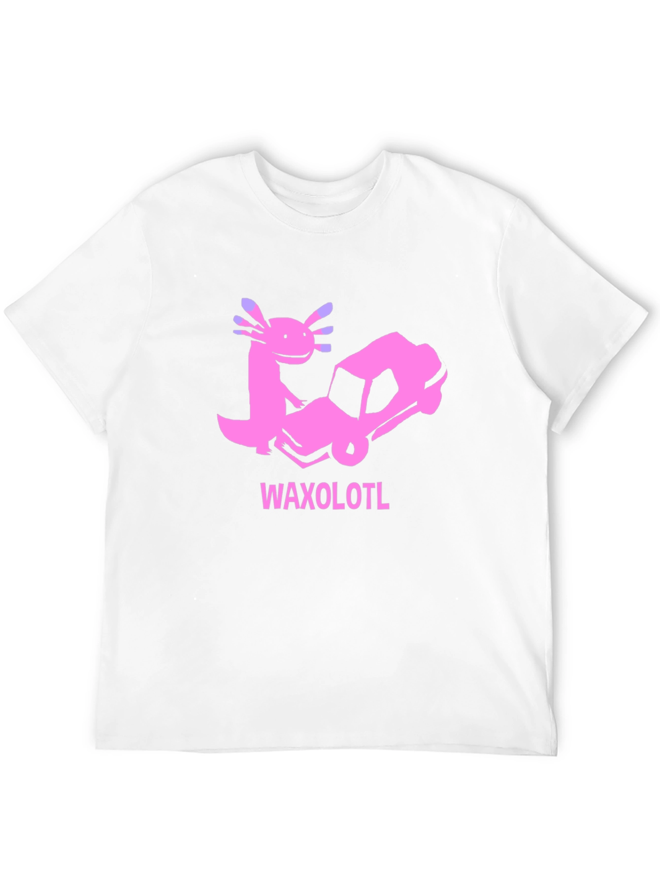 Black Axolotl Car T-Shirt: Funny Pink Cartoon Tee view 12