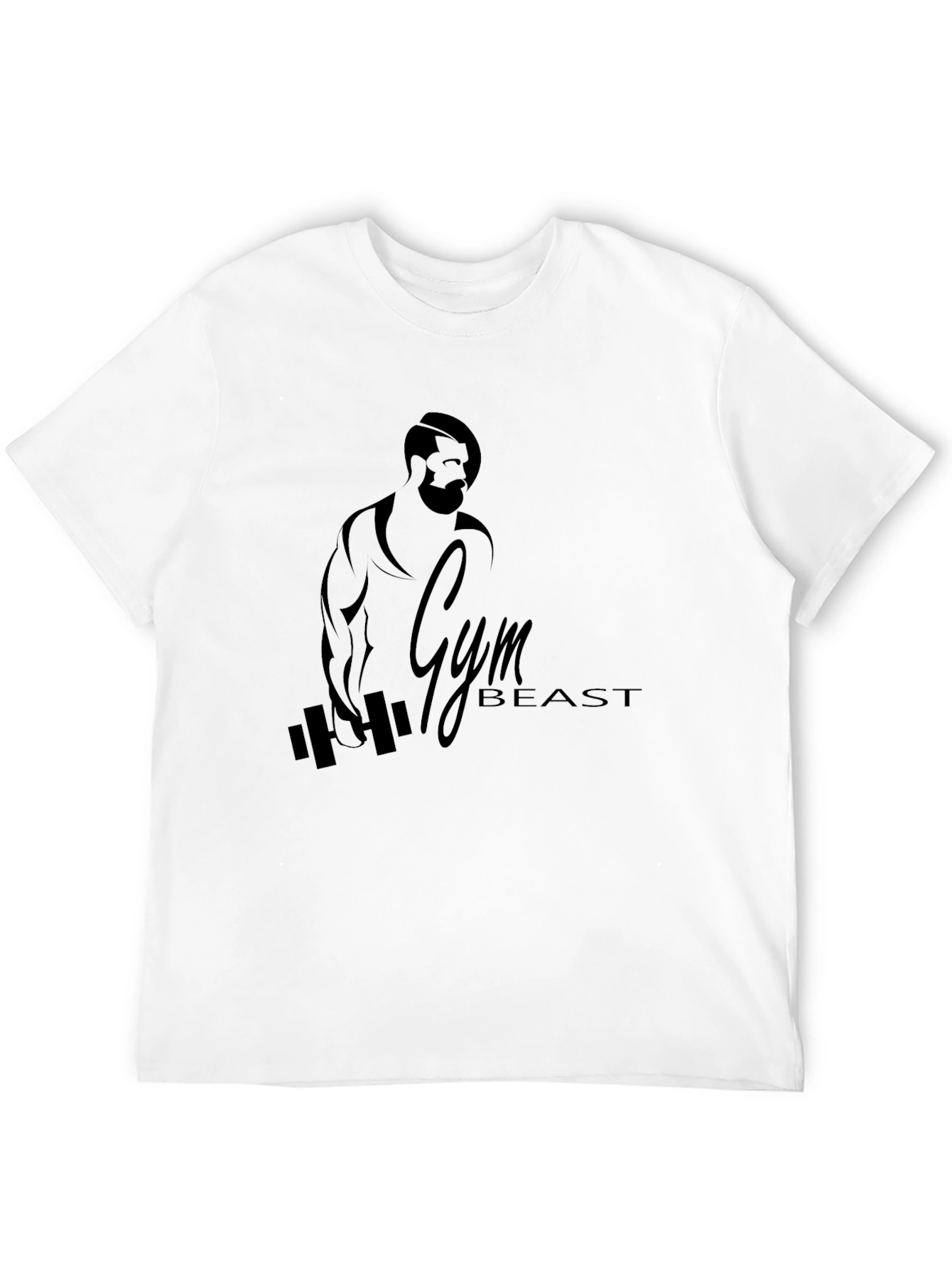 Black Gym Beast Graphic Tee - Black Cotton Workout Shirt view 12