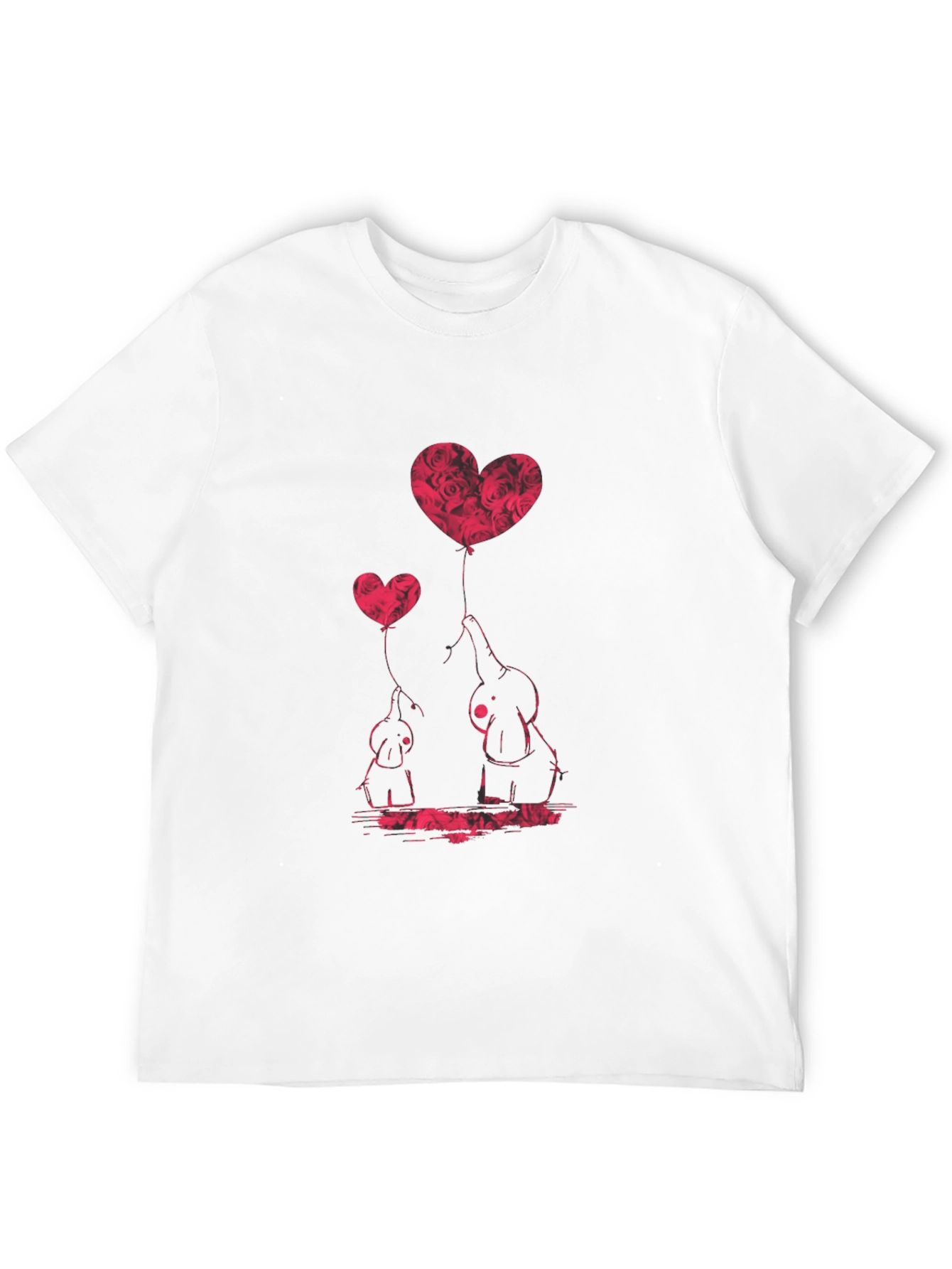 Black Elephant Love Heart Balloon Graphic Tee view 12