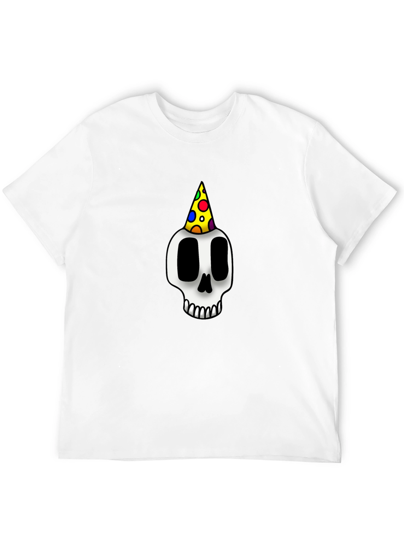 Black Party Skull Graphic Tee - Black T-Shirt view 12