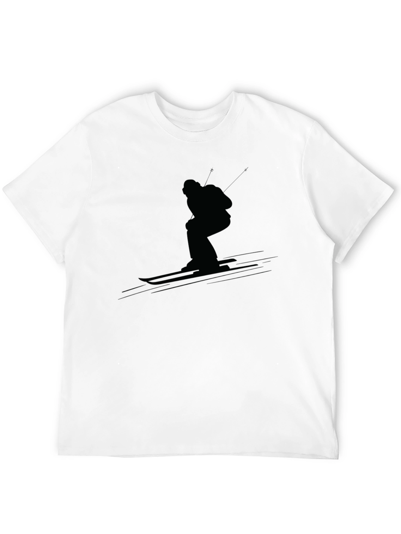Black Black Skiing Silhouette T-Shirt view 12