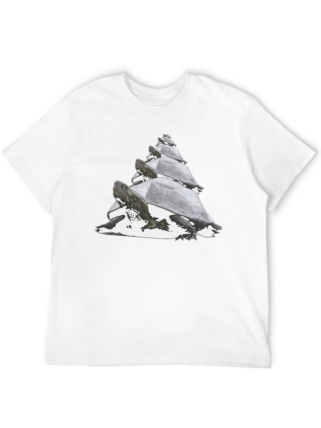 Black Stacked Turtles Graphic Tee - Black Casual Shirt view 12