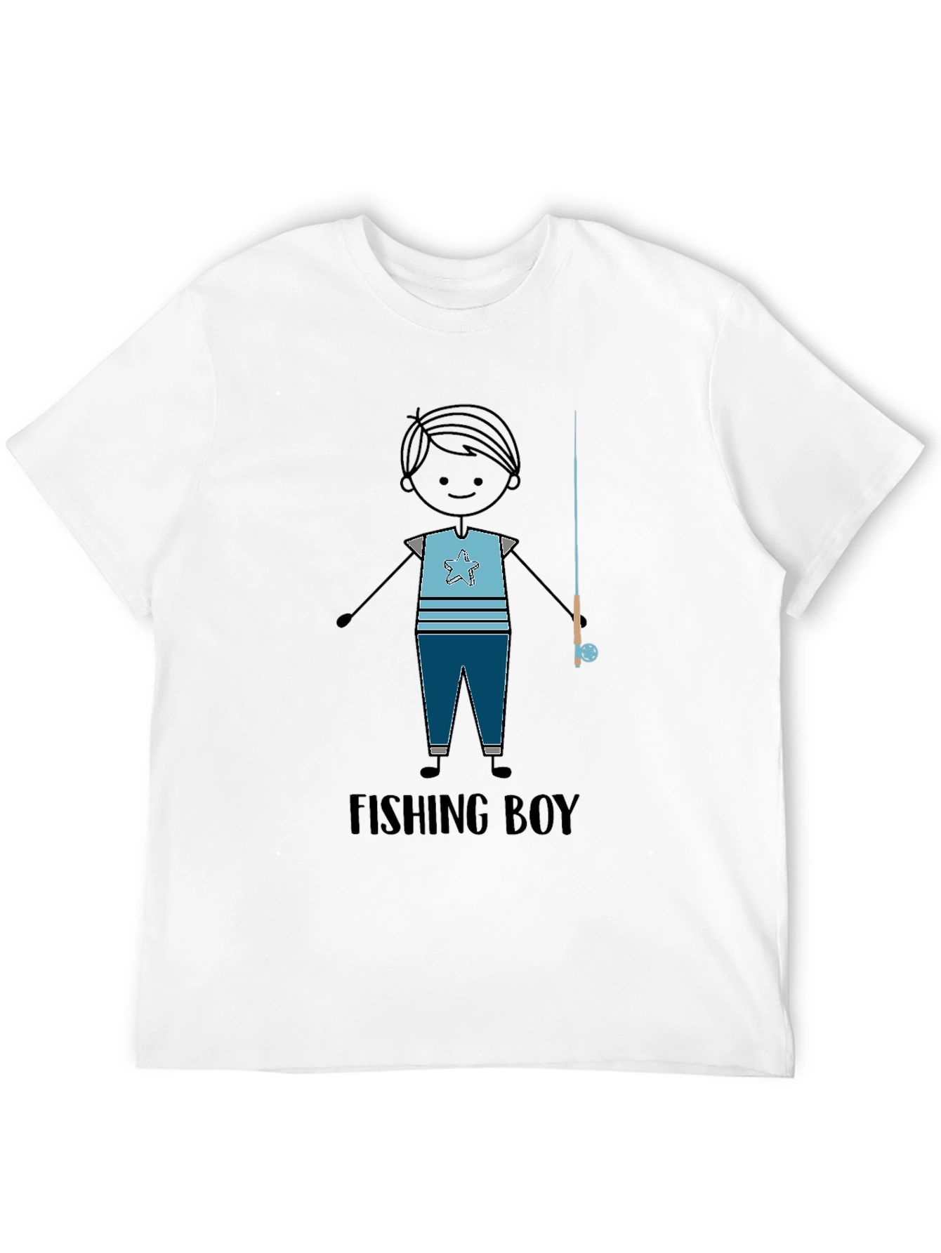 Black Fishing Boy Graphic Tee - Black T-Shirt view 12