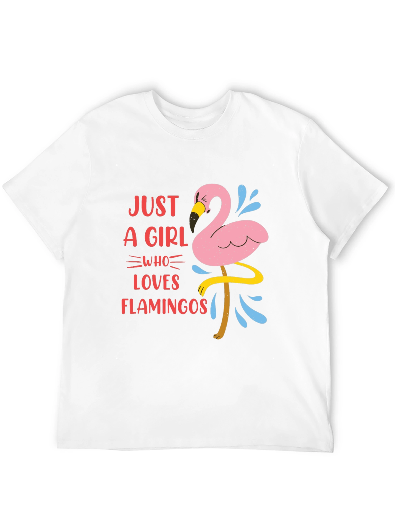 Black Just A Girl Who Loves Flamingos Graphic T-Shirt view 12