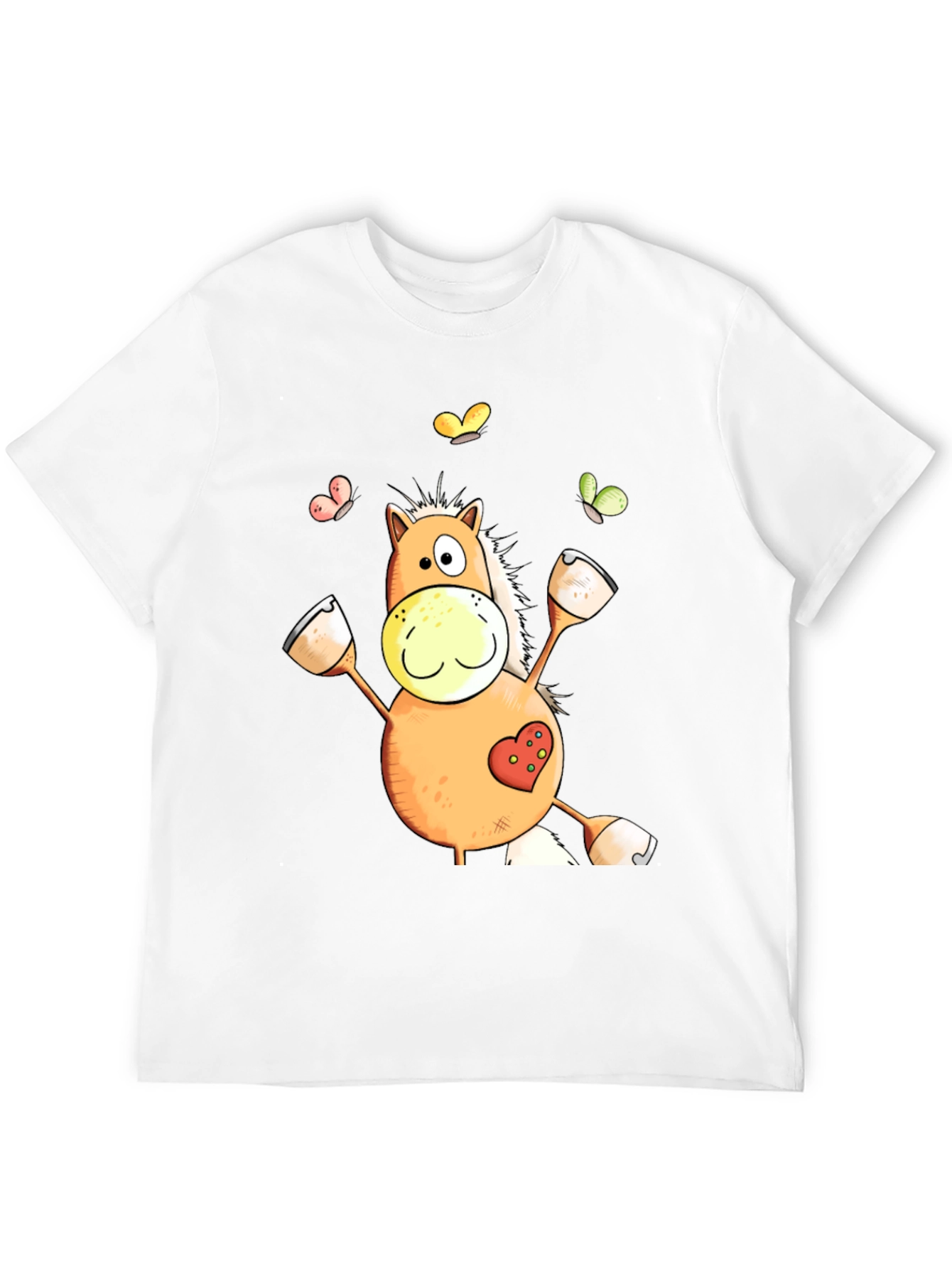 Black Horse Cartoon Graphic Black T-Shirt view 12