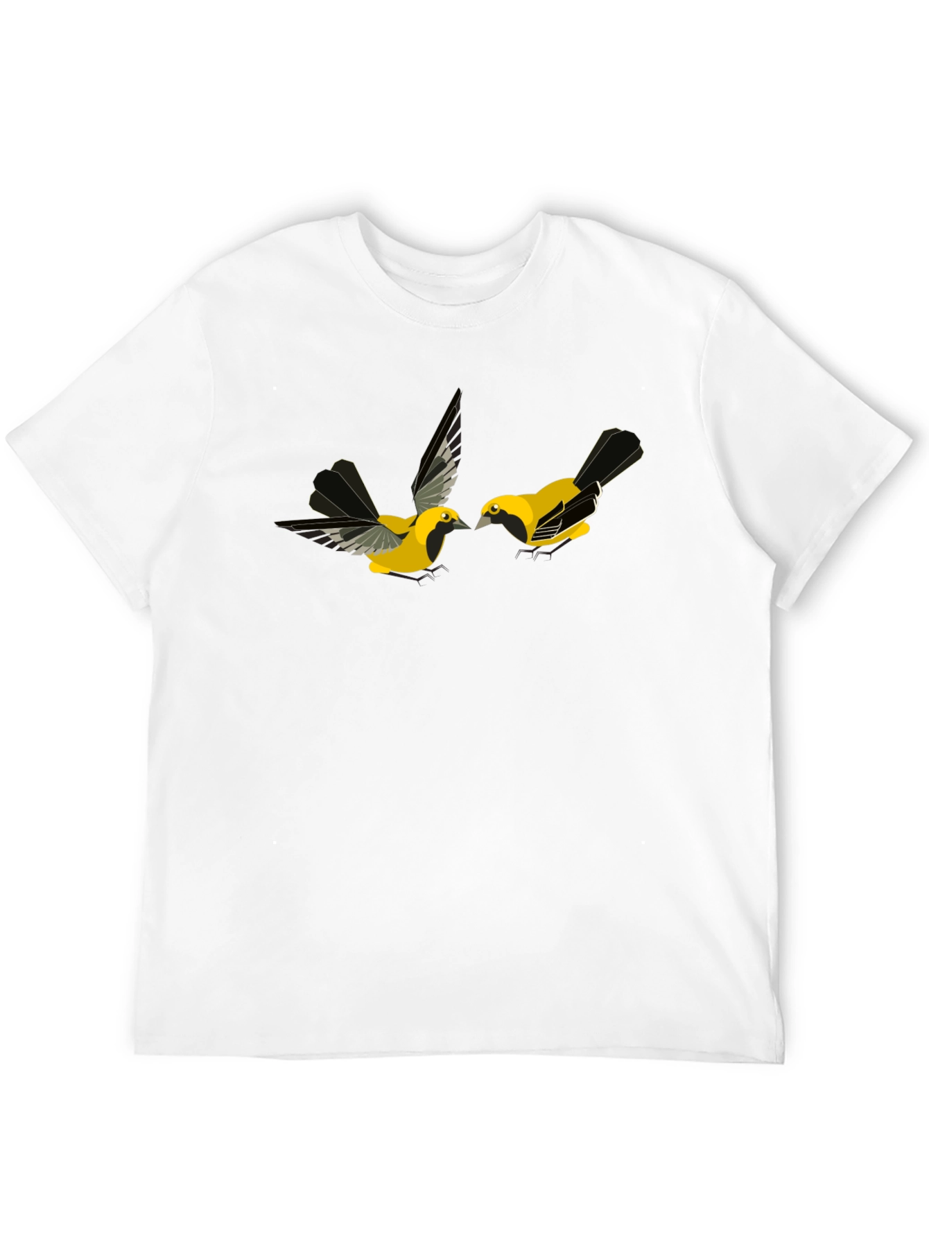 Black Black T-Shirt with Bird Design view 12