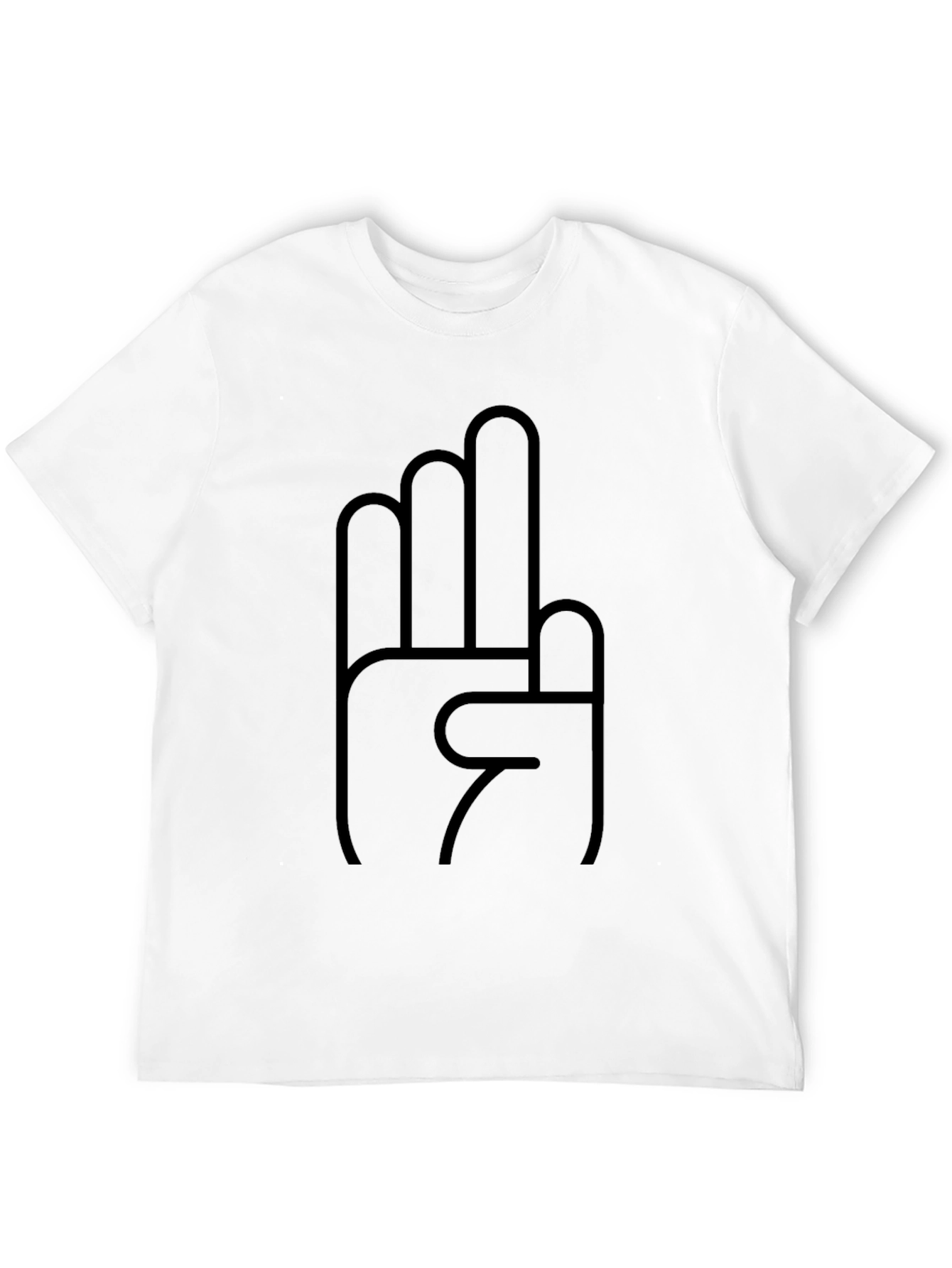 Black Minimalist Hand Gesture Graphic Tee - Black view 12