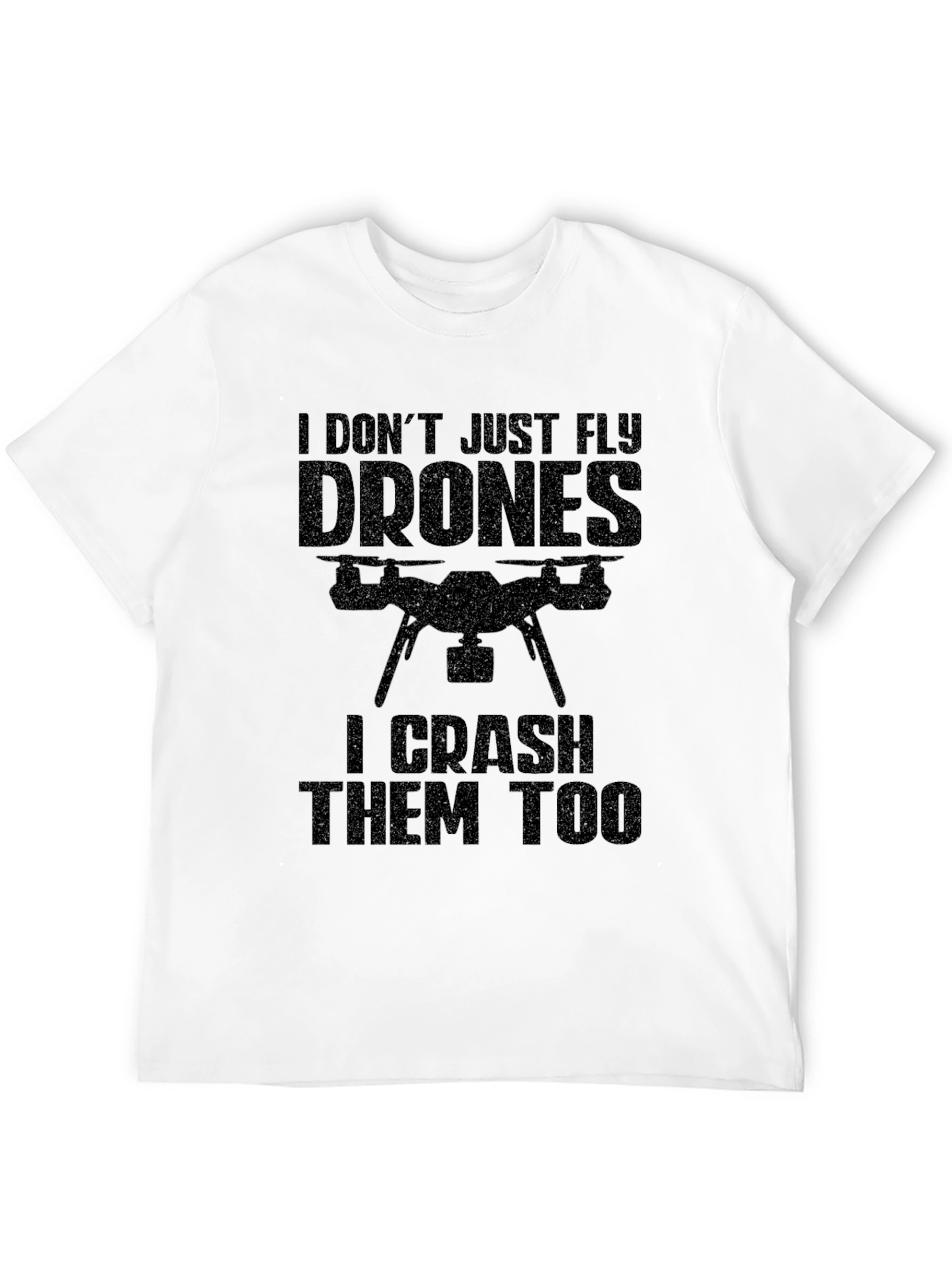 Drone Pilot Black T-Shirt - Fly Drones Crash Too - 12