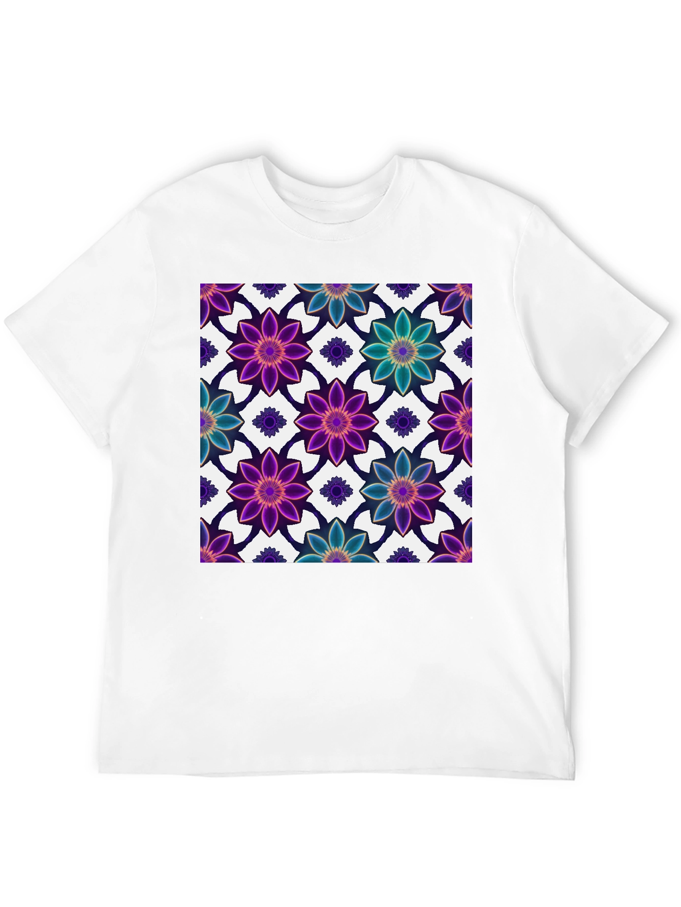 Black Floral Print Black T-Shirt view 12