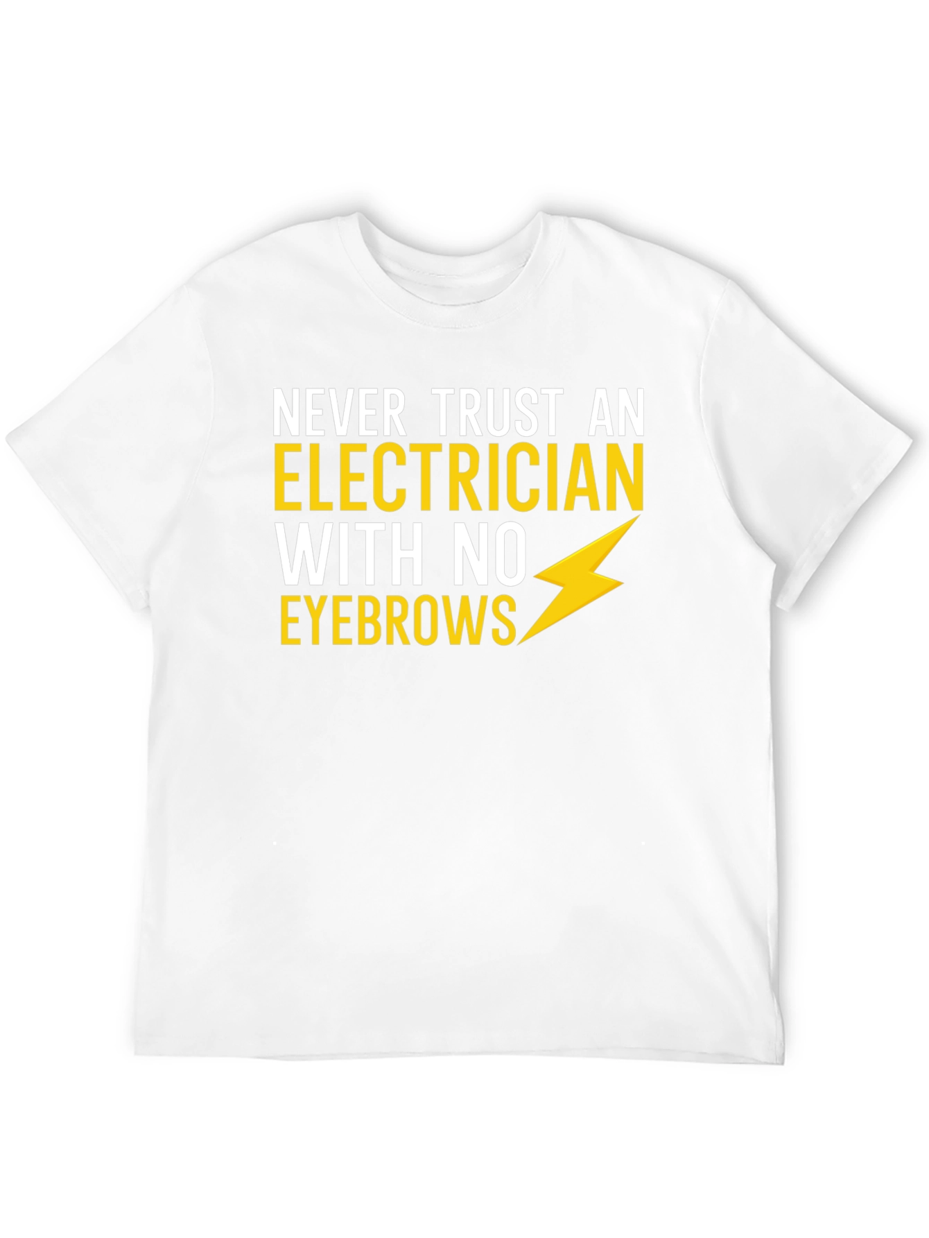Black Electrician Humor T-Shirt - No Eyebrows! view 12