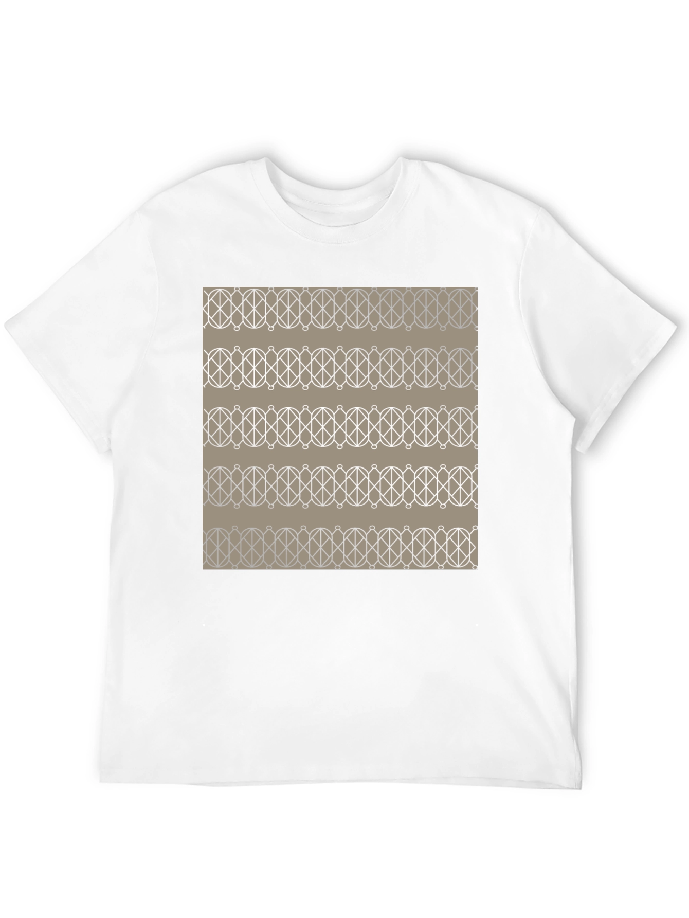 Black Geometric Pattern Graphic Tee - Stylish Men's Black T-Shirt view 12