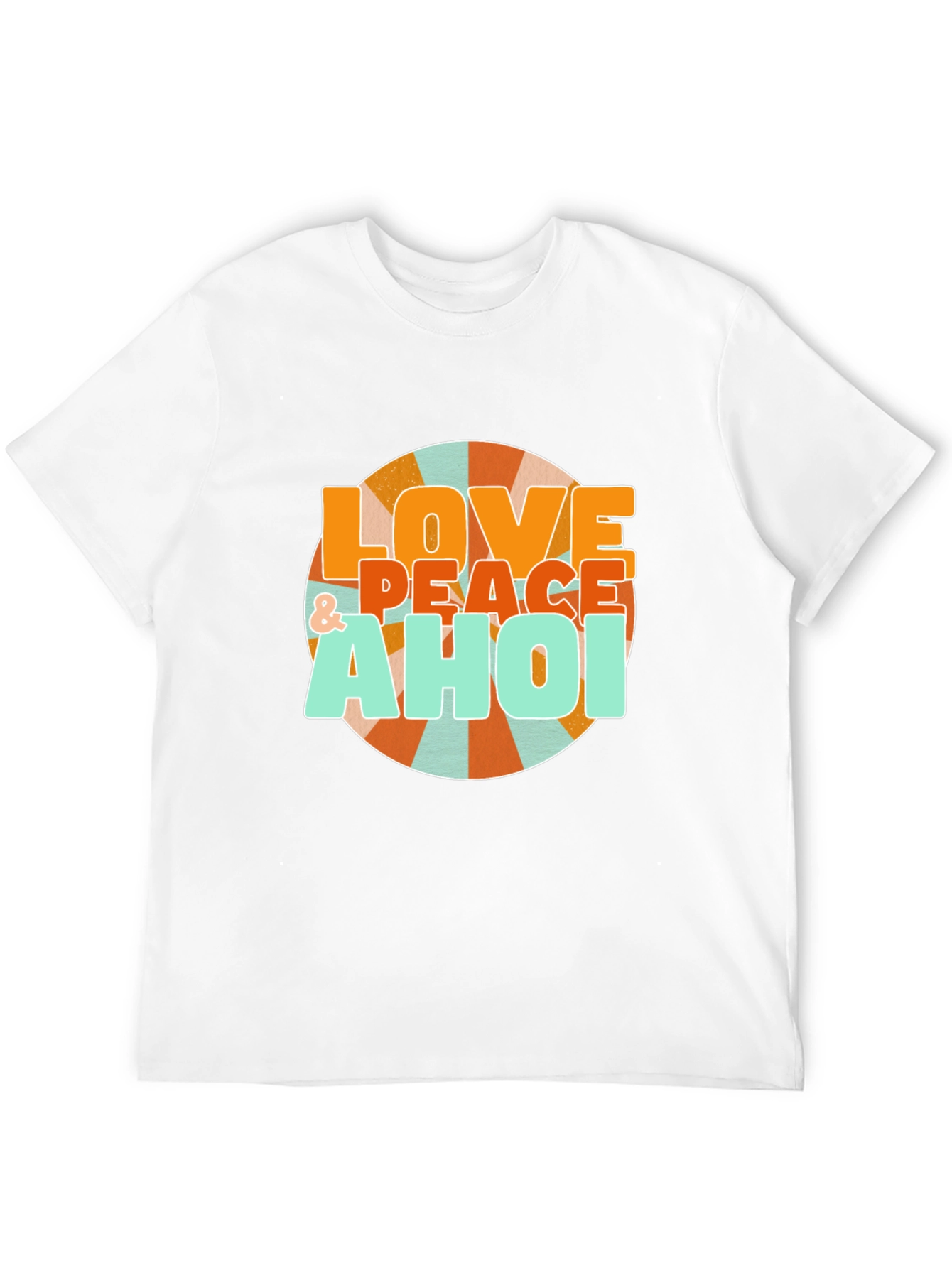 Black Retro Love & Peace Ahoi Graphic T-Shirt view 12