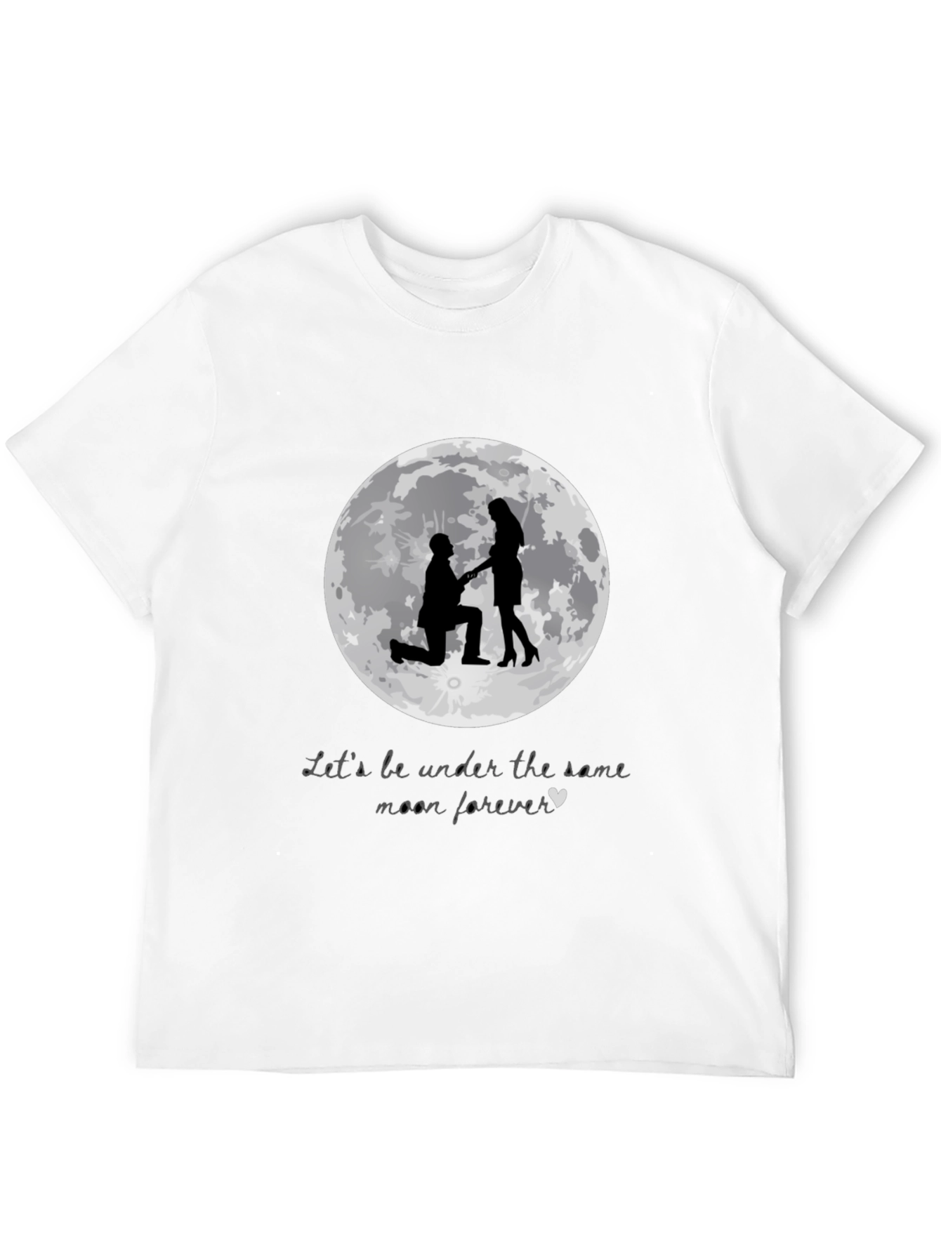 Black Romantic Moon Proposal T-Shirt view 12