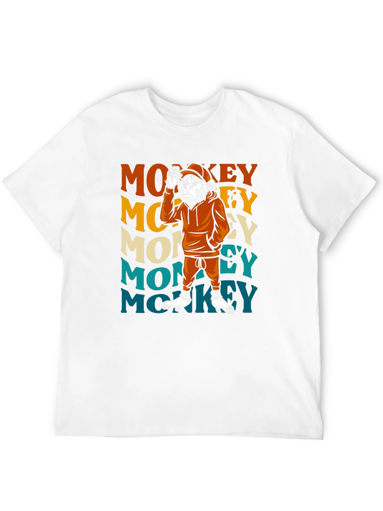 Black Retro Monkey Graphic T-Shirt view 12