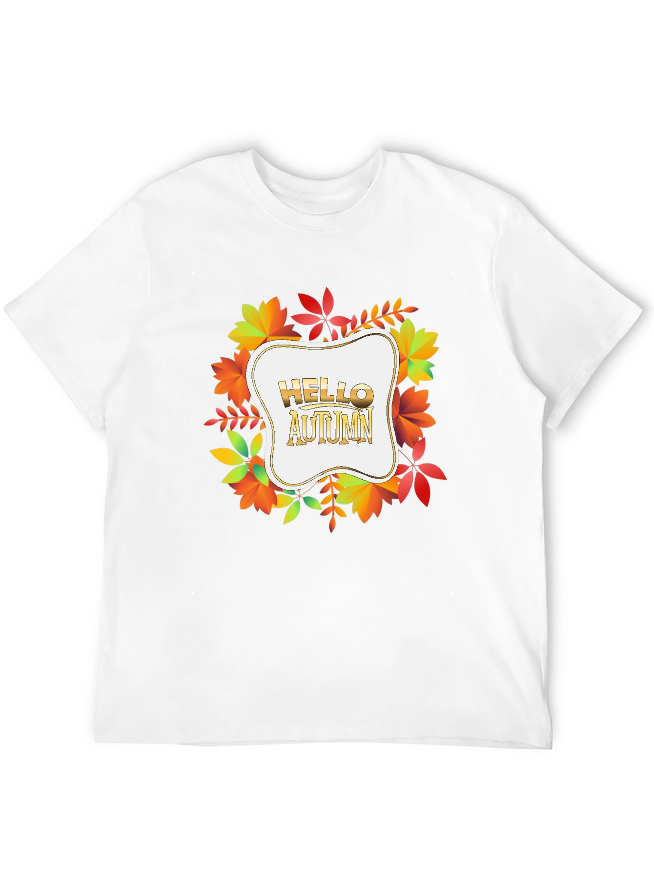 Black Hello Autumn Black T-Shirt - Fall Season Tee view 12