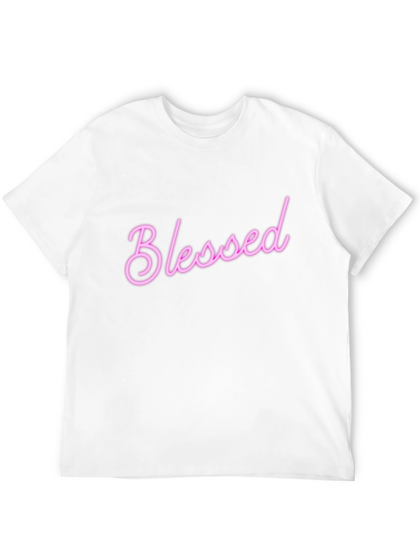 Black Blessed Pink Neon Style T-Shirt view 12