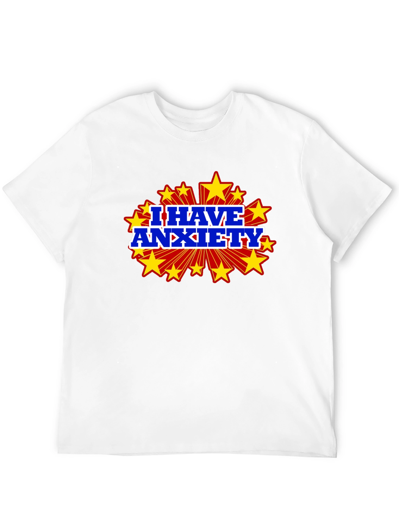 Black I Have Anxiety Graphic Tee - Black Cotton T-Shirt view 12